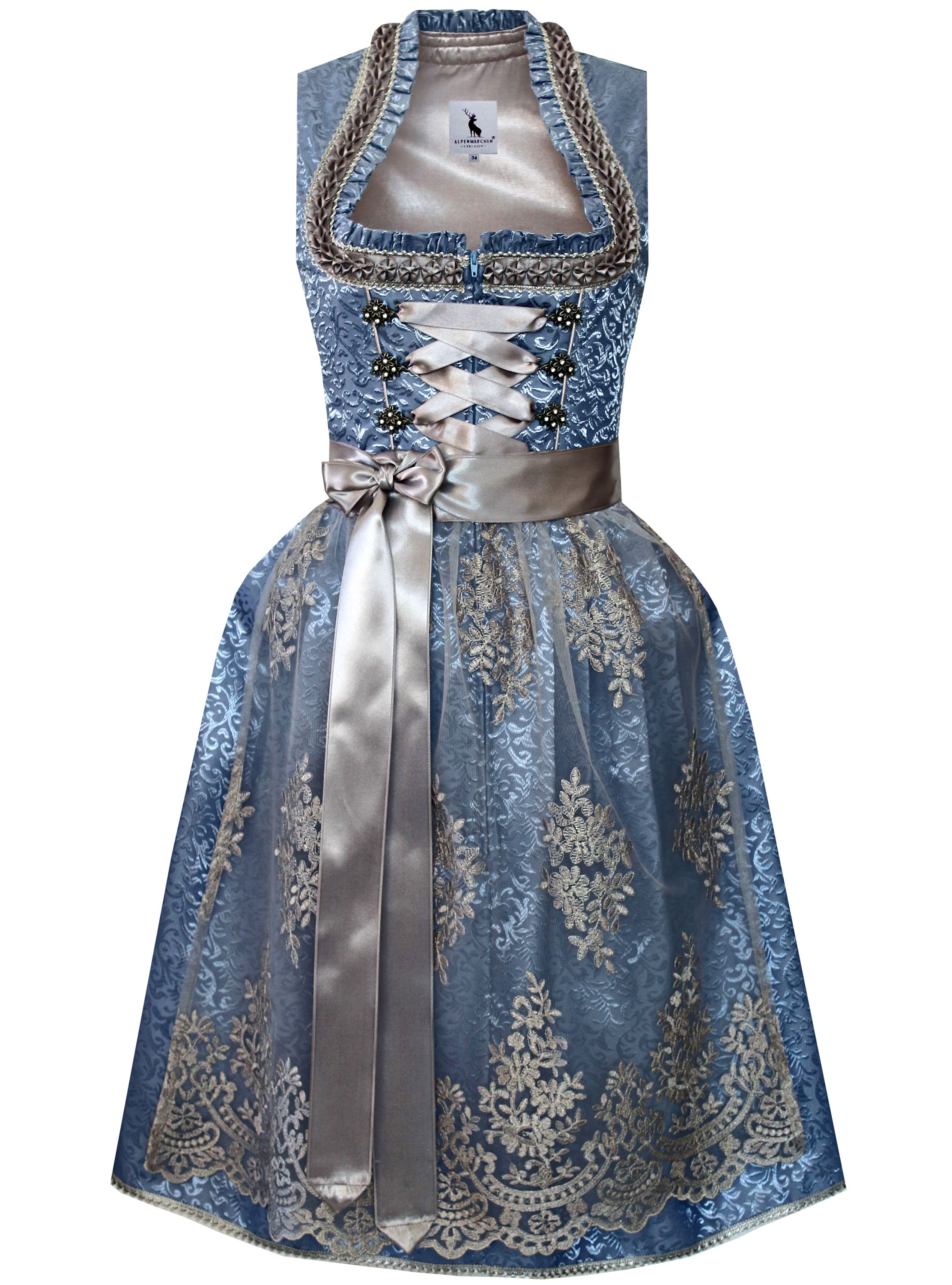 Dirndl Stella in Blau und Silber - ALM960