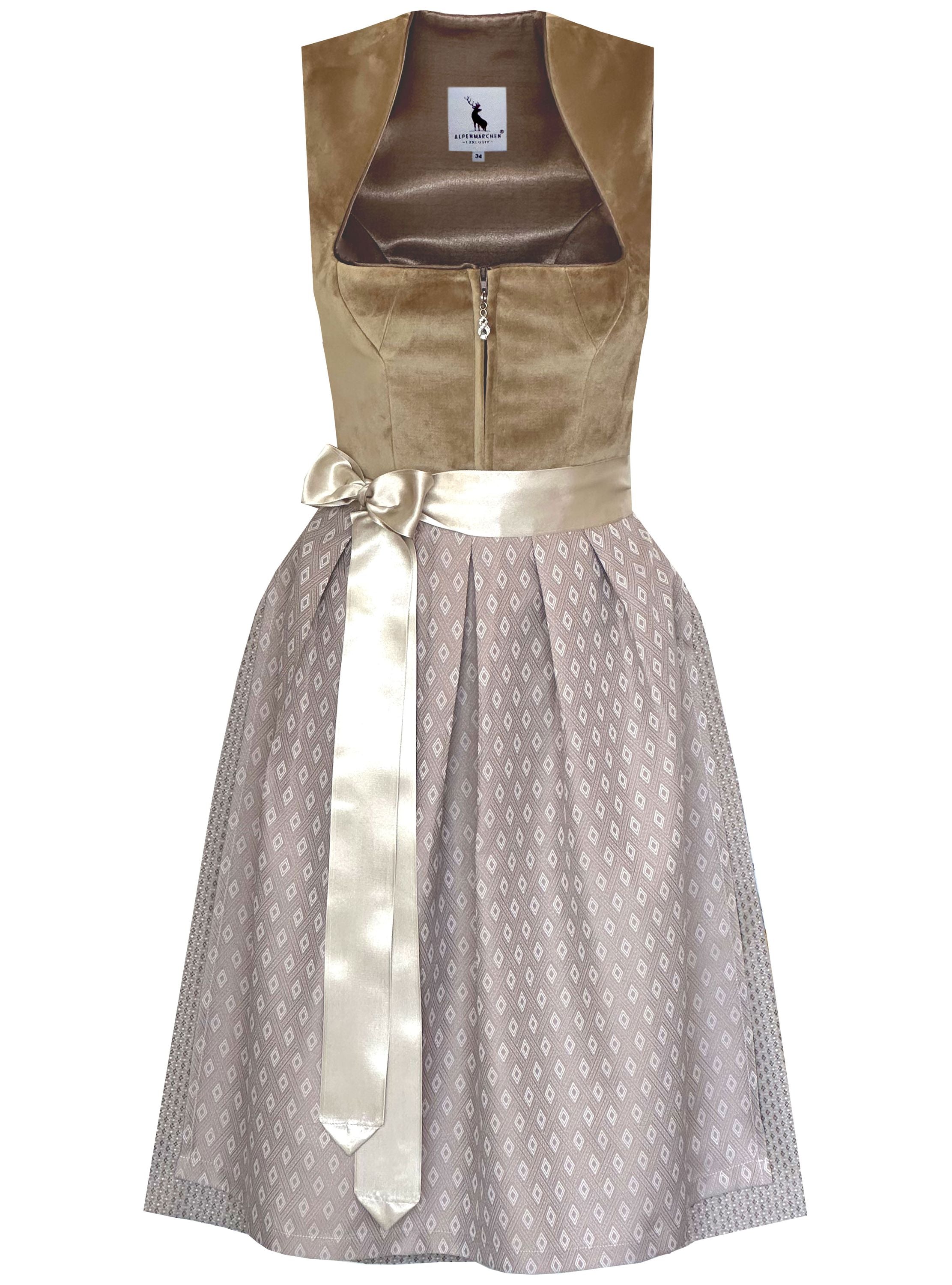 Dirndl Adriana in hellbraun - ALM1020