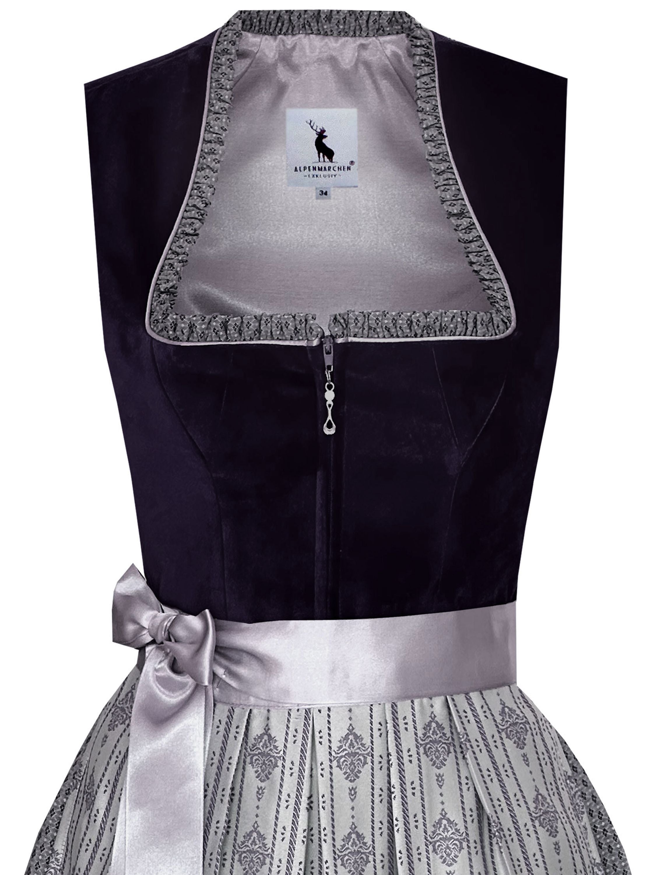 Langes Dirndl Adele in schwarz - ALM1026