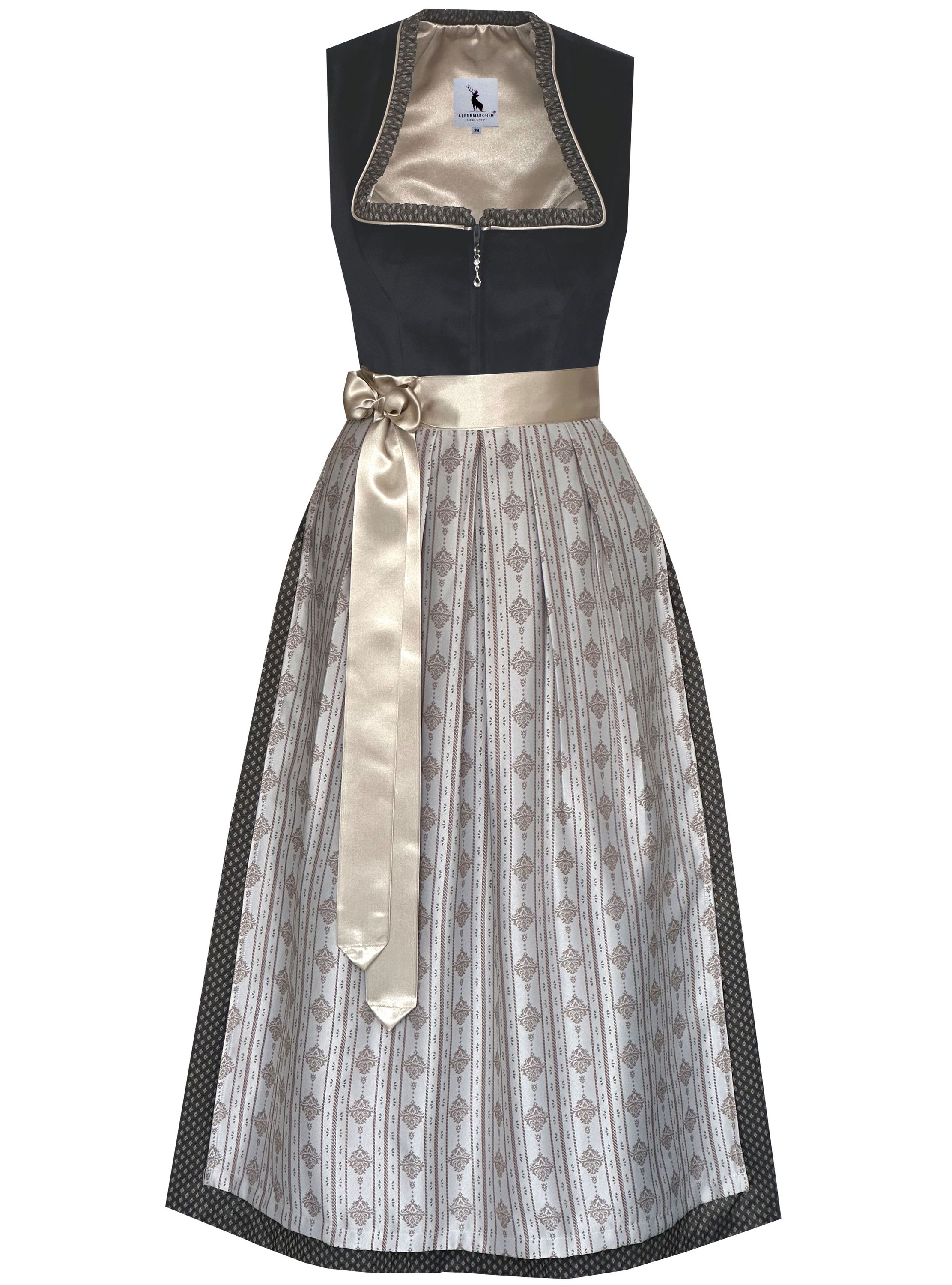 Langes Dirndl Adele in schwarz - ALM1029