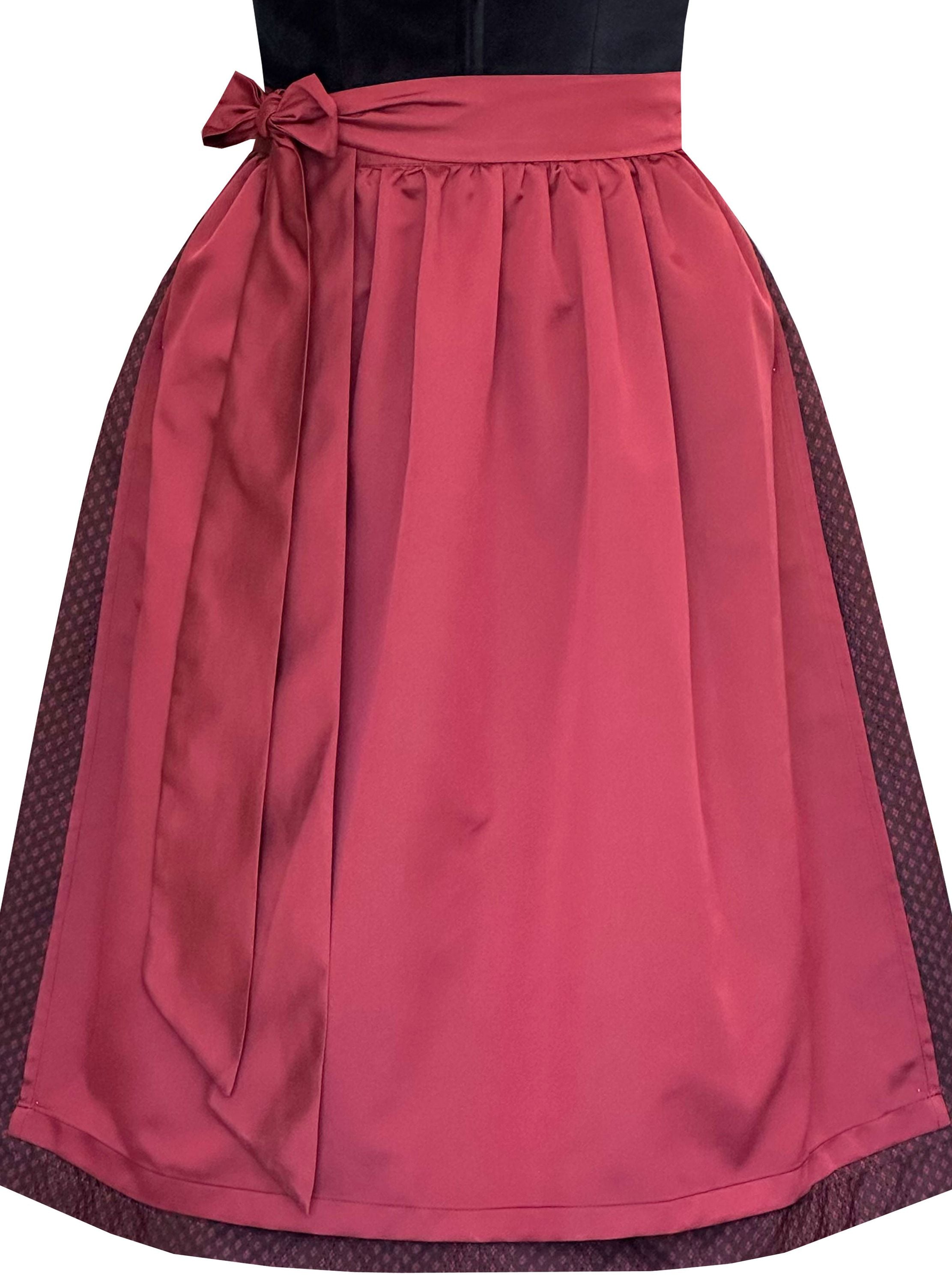 Dirndl Sibylle in schwarz und kirschrot - ALM1032
