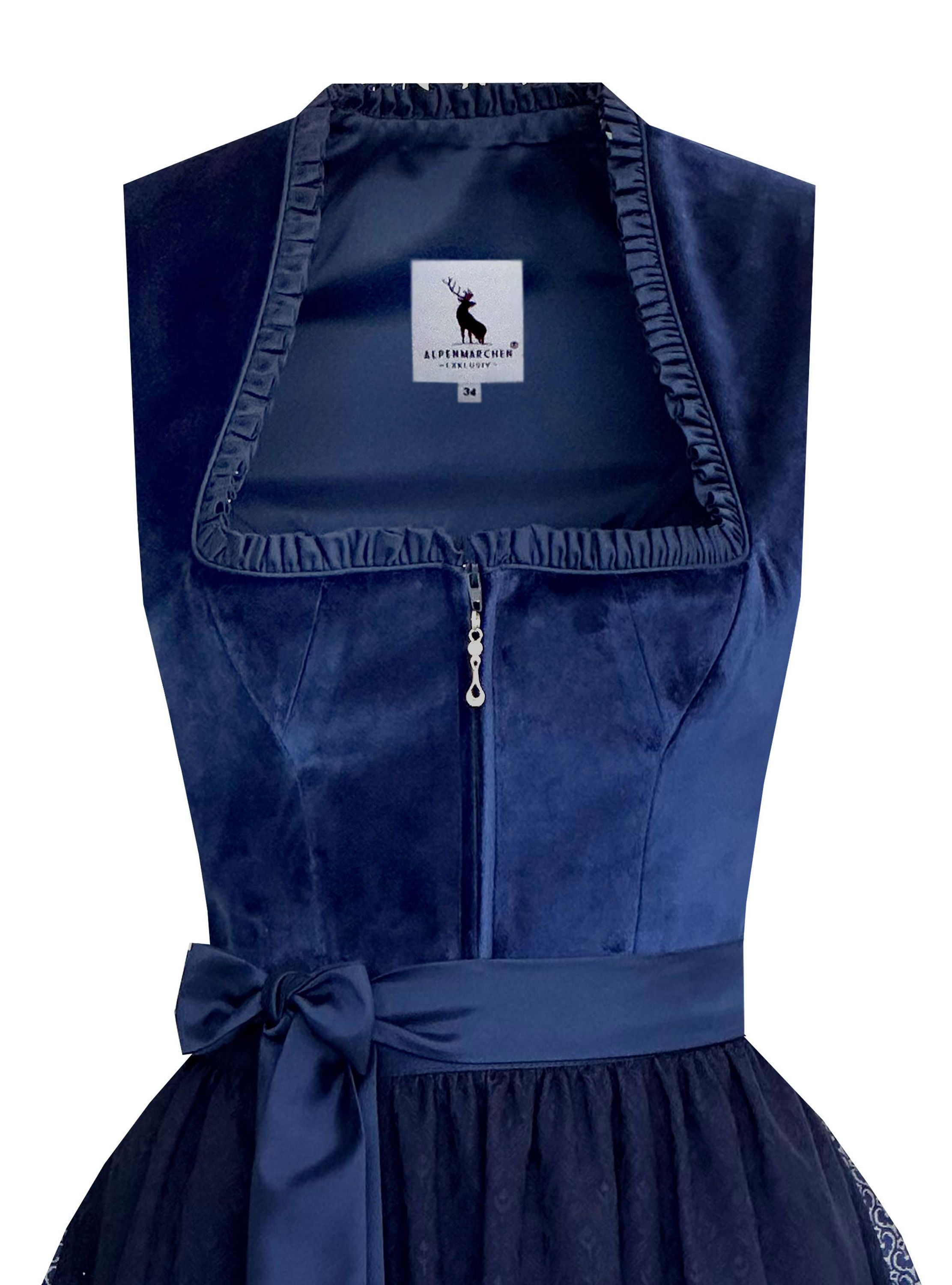 Midi Dirndl Elisé in blau - ALM1036