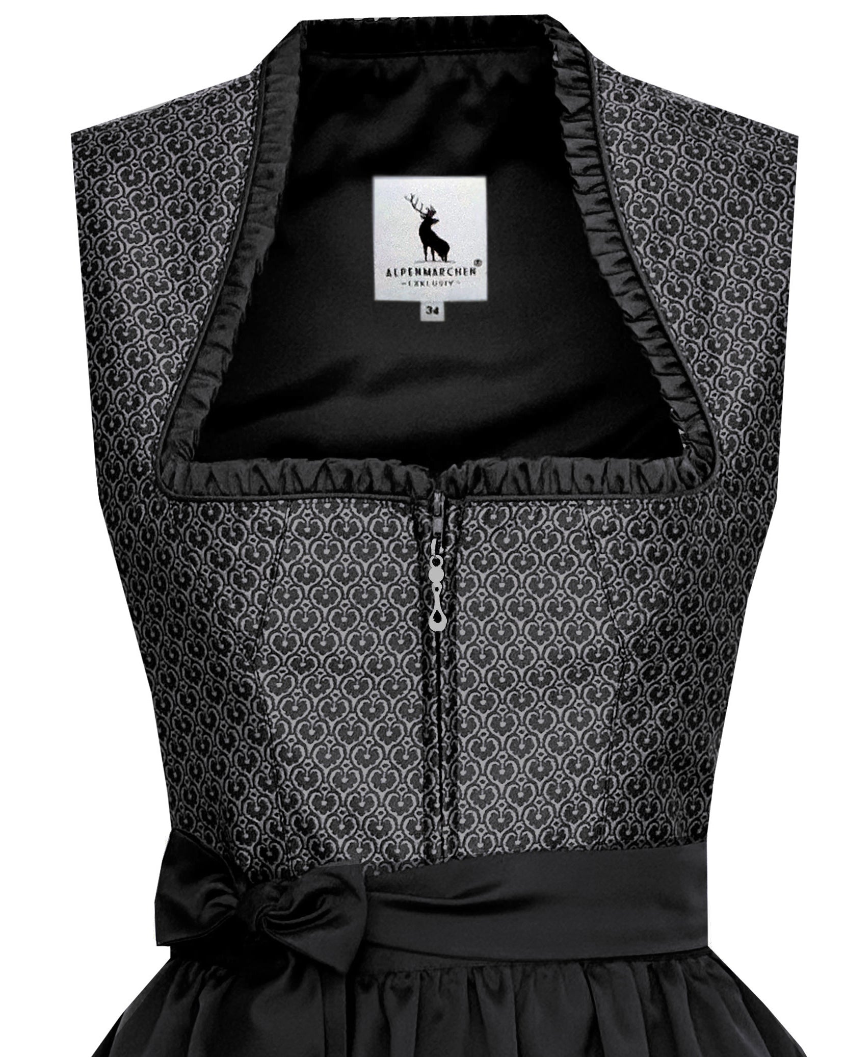 Midi Dirndl Miranda in schwarz - ALM1054