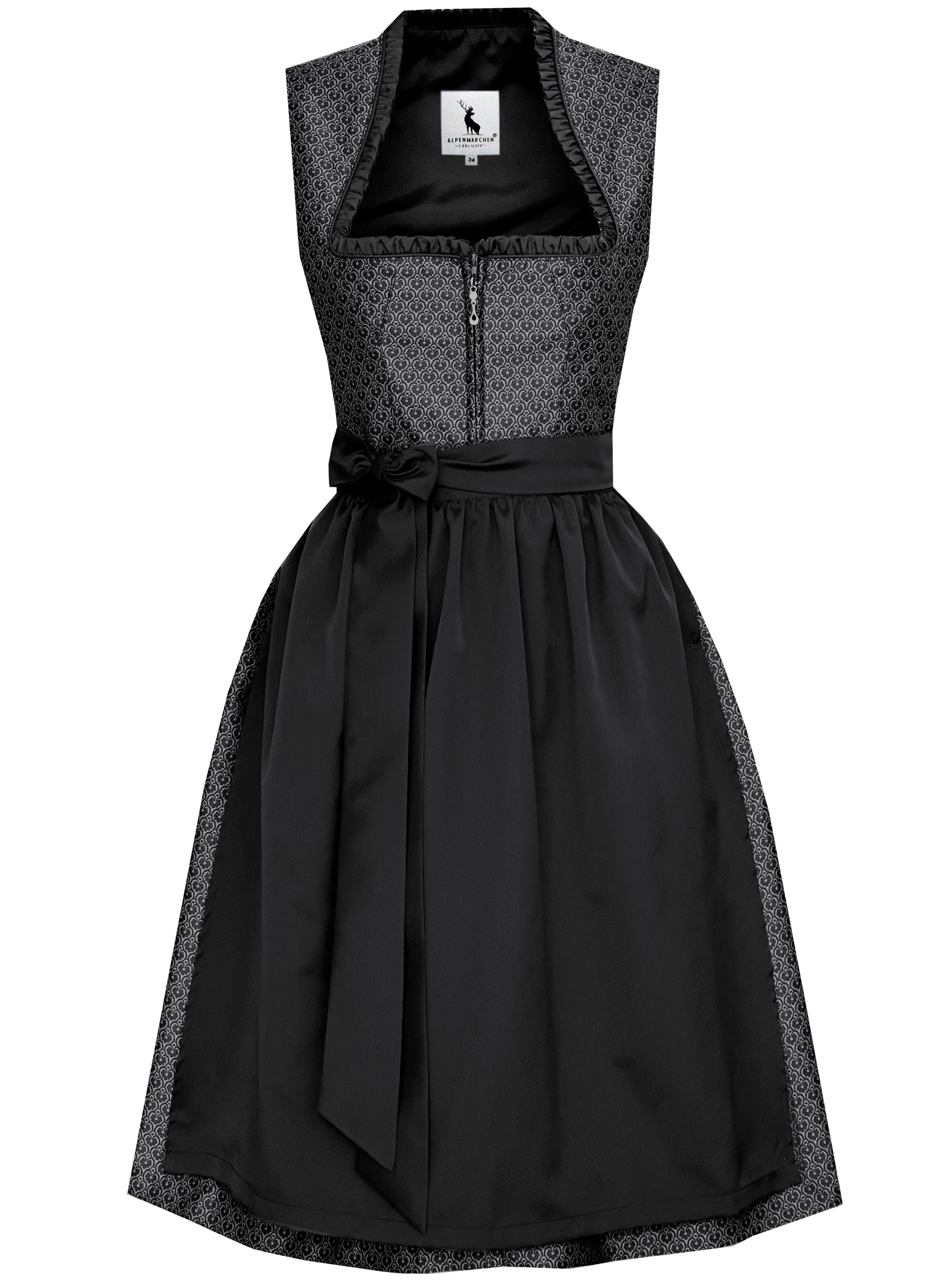 Midi Dirndl Miranda in schwarz - ALM1054