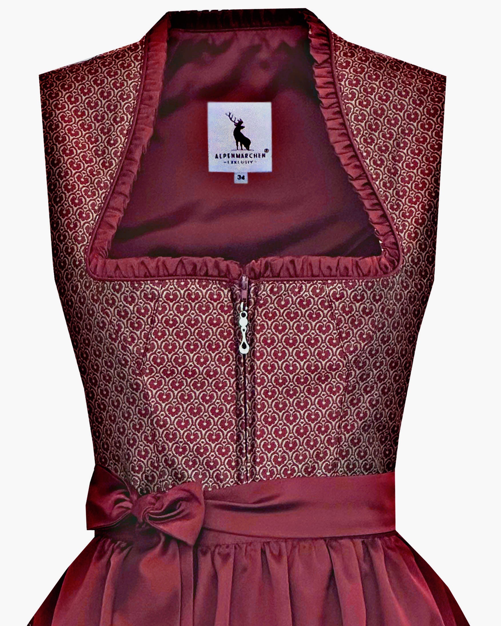 Midi Dirndl Liane in Dunkelrot - ALM1055