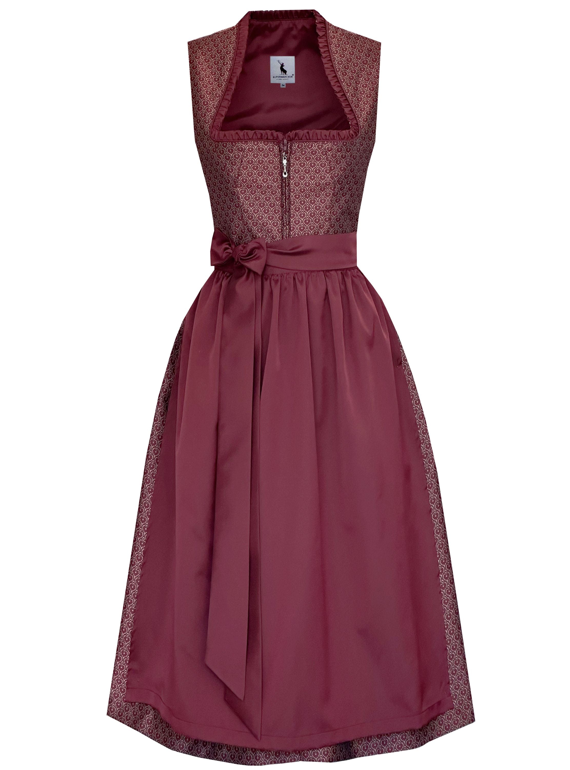 Langes Dirndl Avelina in dunkelrot - ALM1056