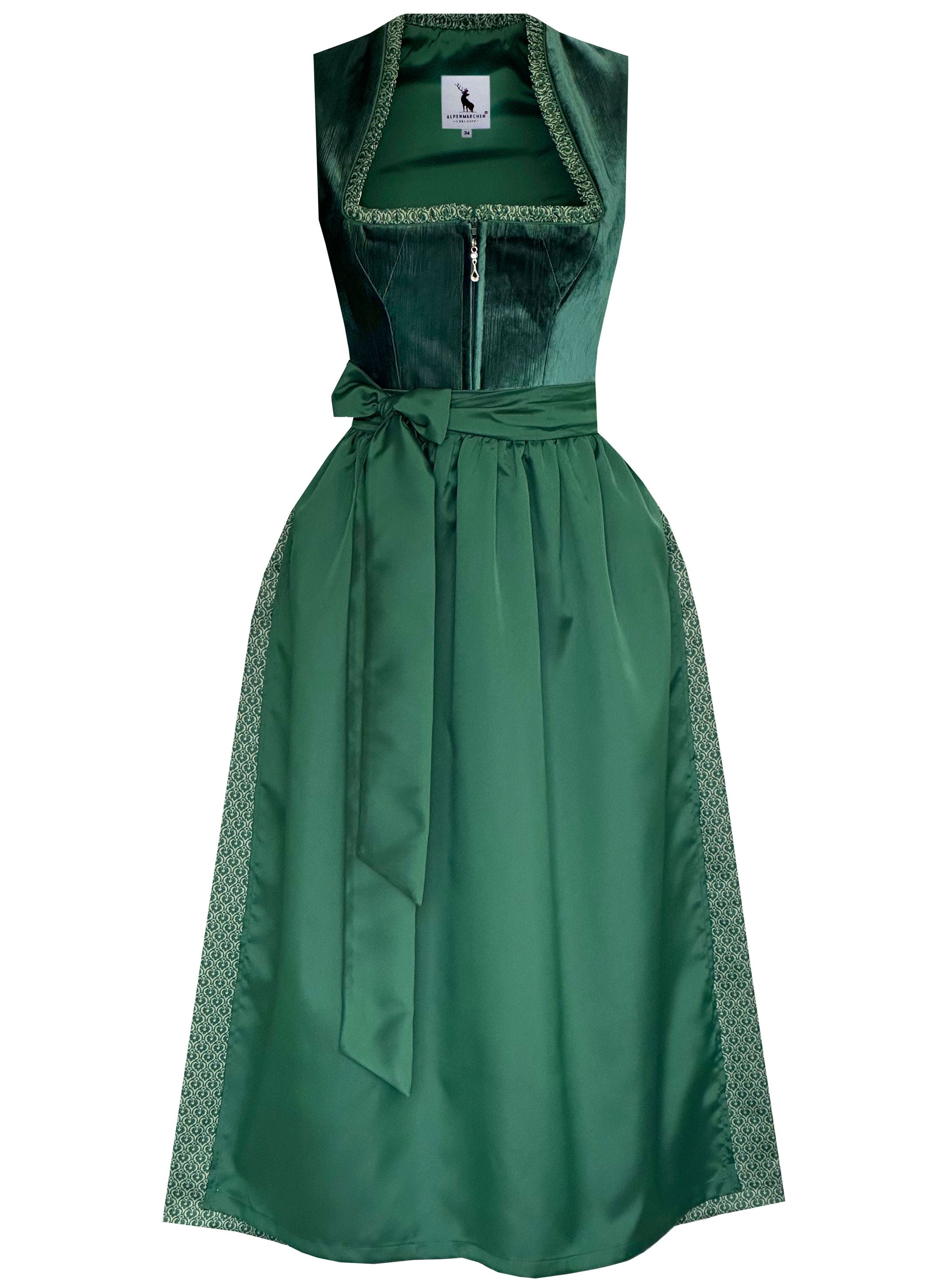 Langes Dirndl Enora in grün - ALM1072