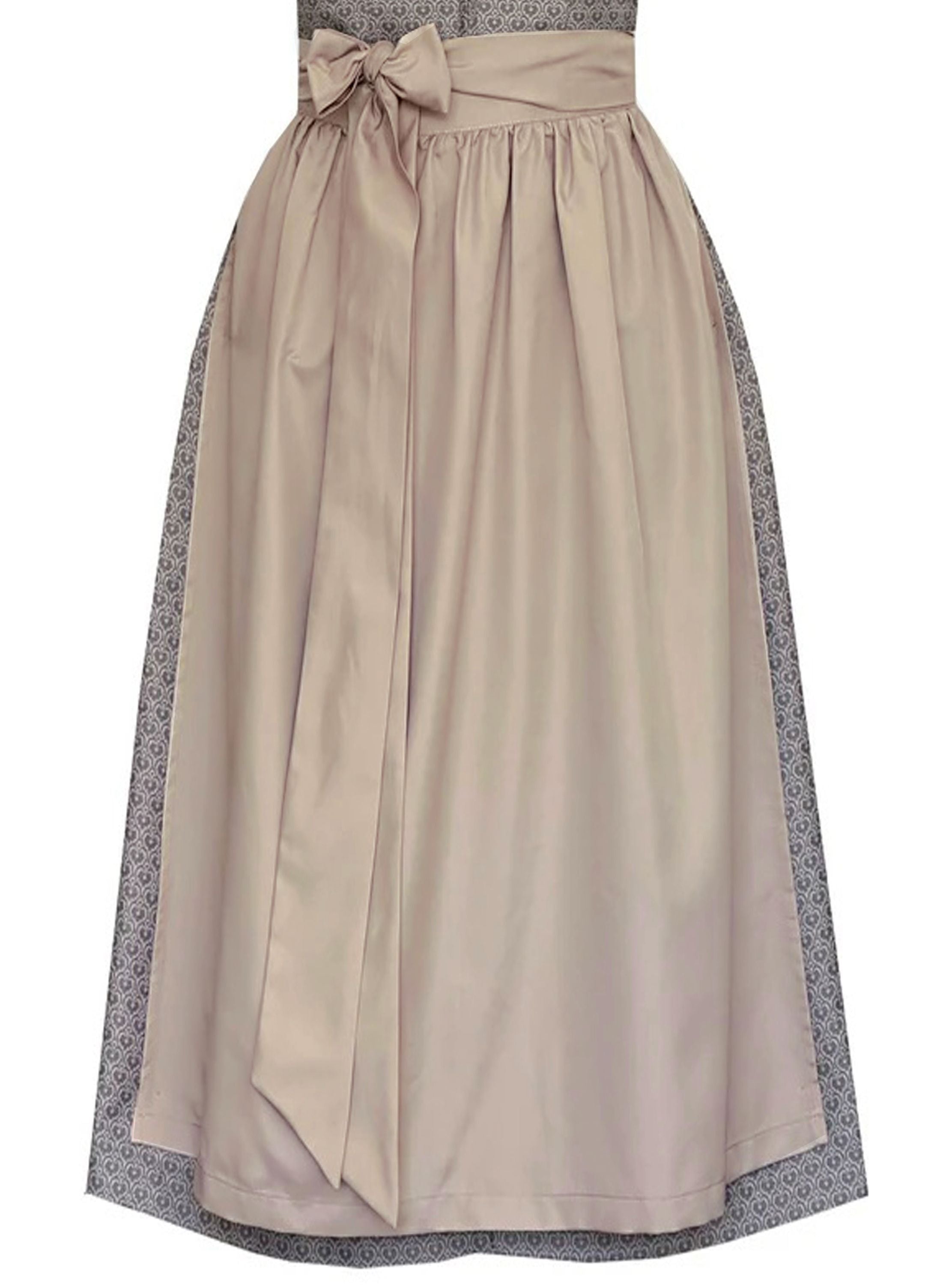 Langes Dirndl Avelina in grau und creme - ALM1073