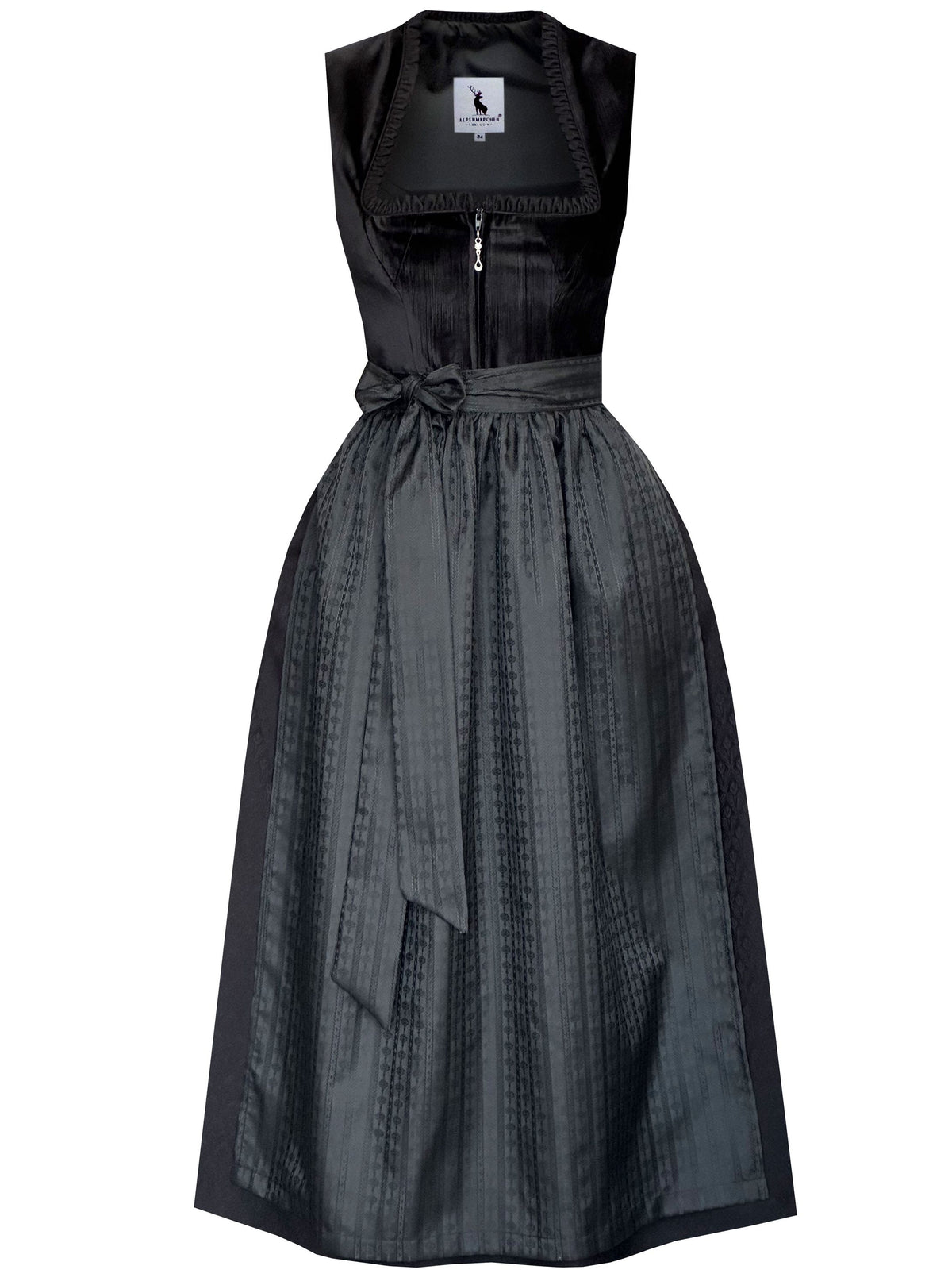 Langes Dirndl Elodie in schwarz - ALM1074