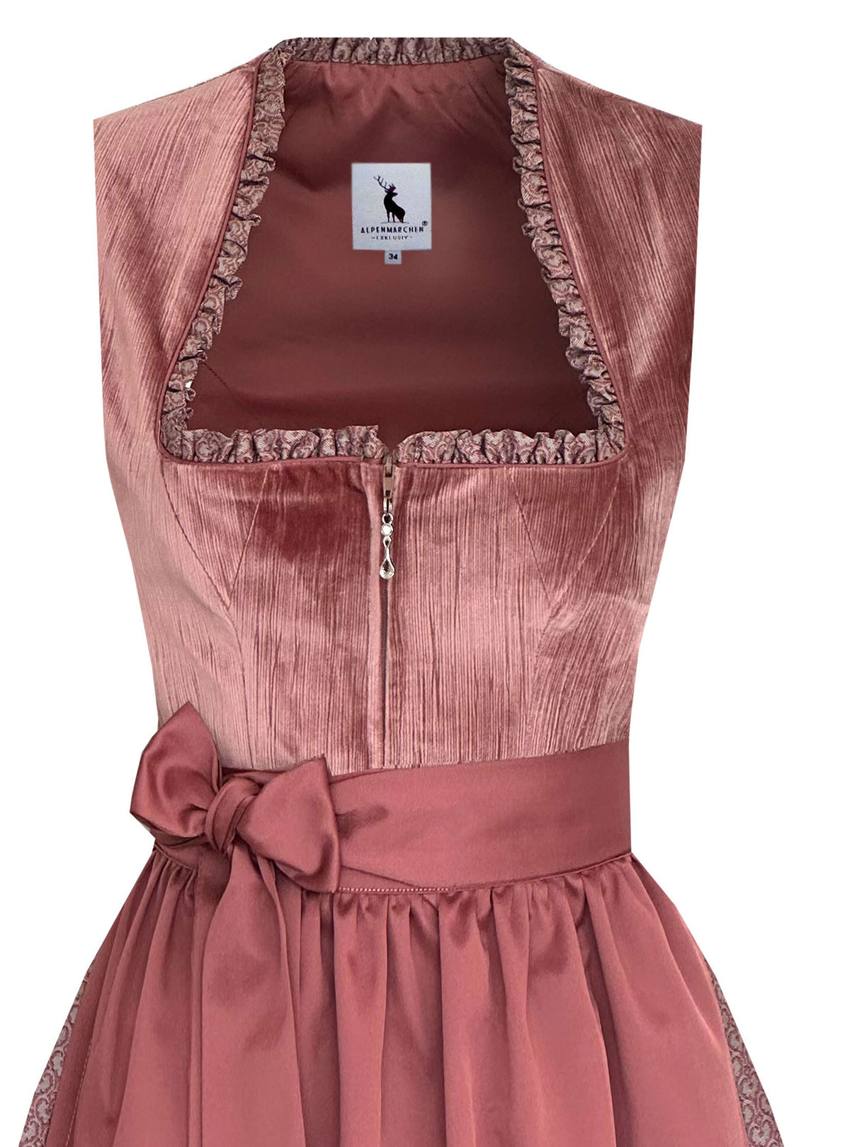 Langes Dirndl Morgane in altrosa - ALM1075