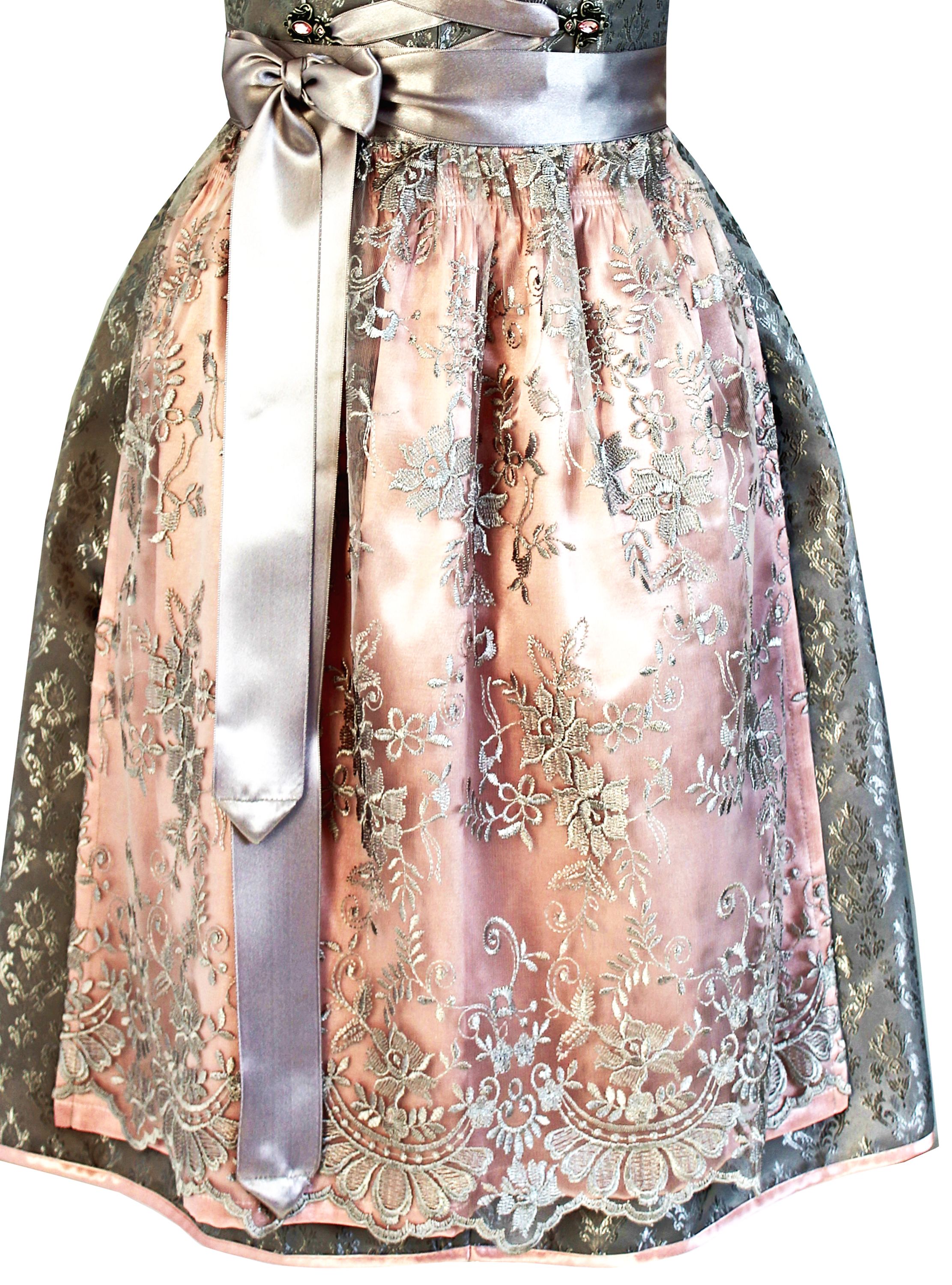 Dirndl Magdalena in grau und rosa - ALM901