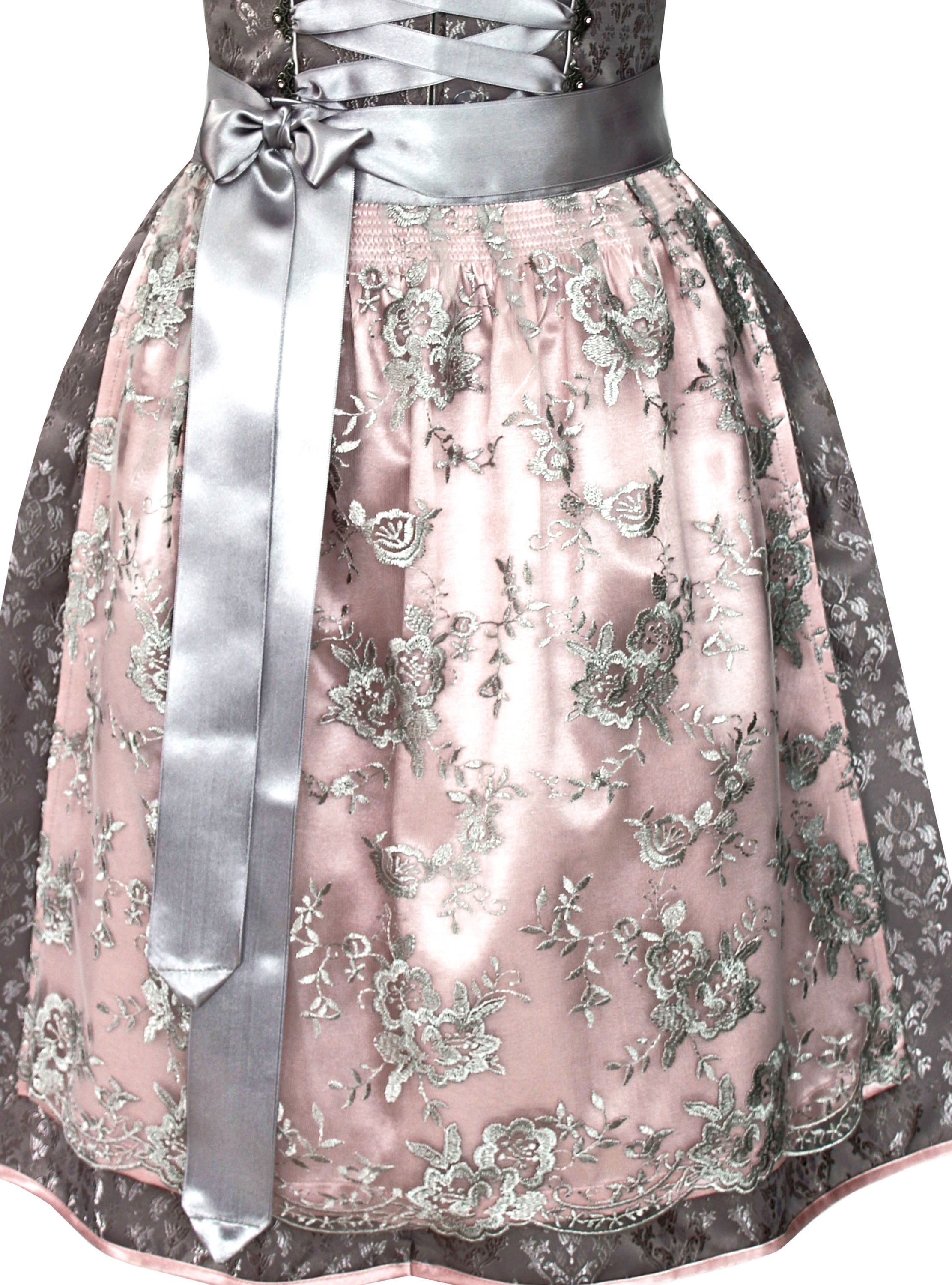 Dirndl Anni in grau und rosa - ALM903