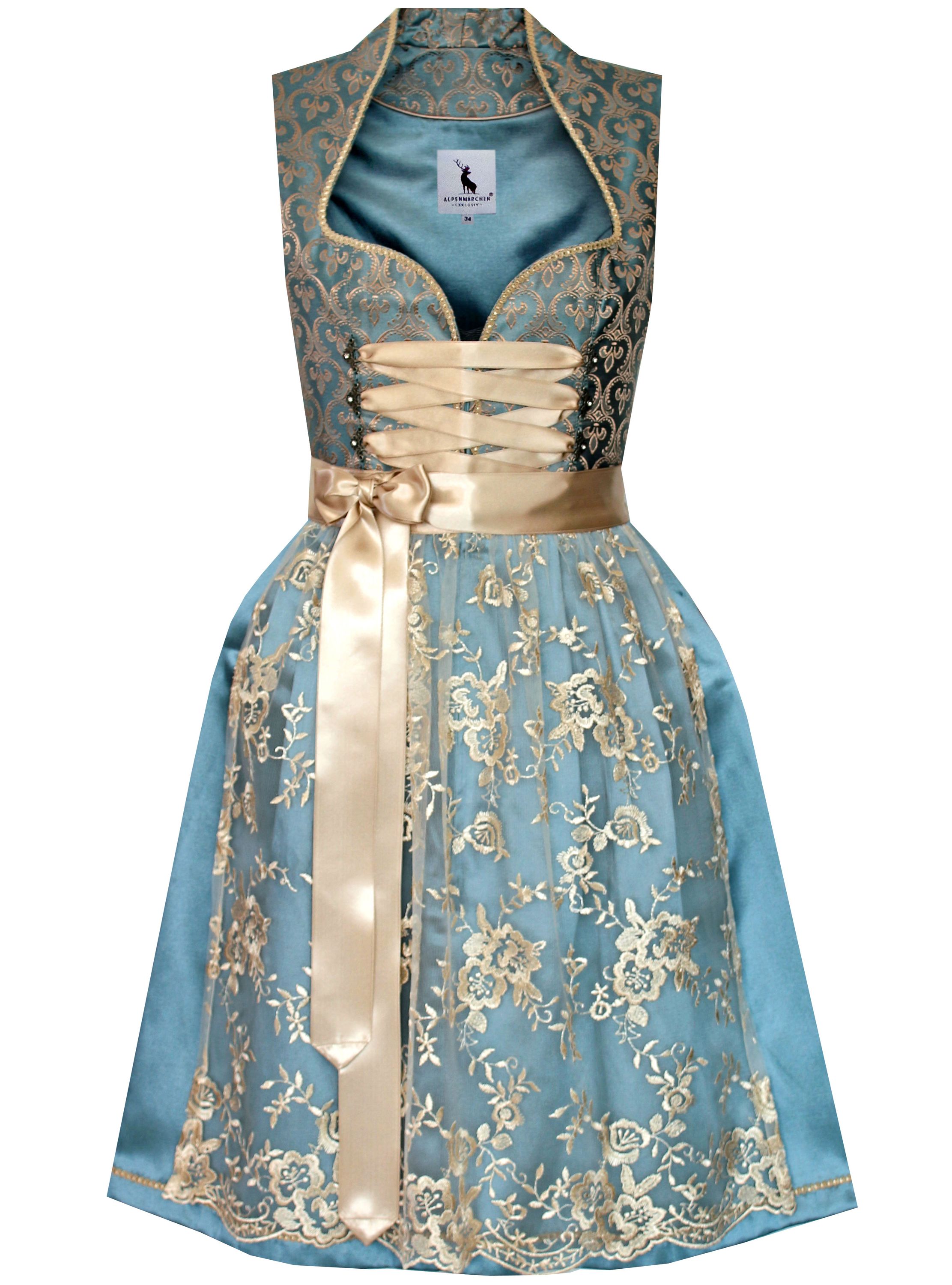 Dirndl Ida in blau und creme - ALM917