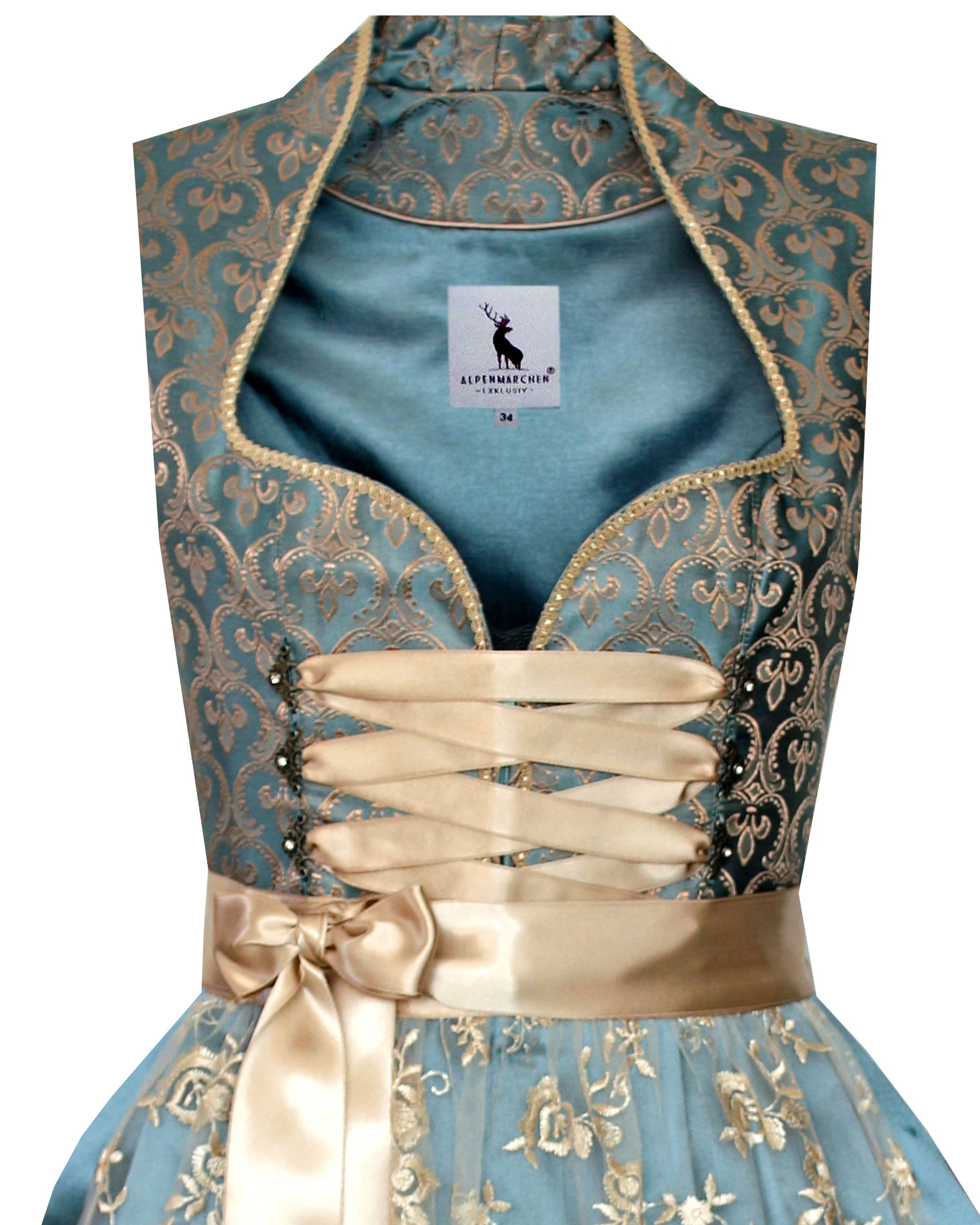 Dirndl Ida in blau und creme - ALM917