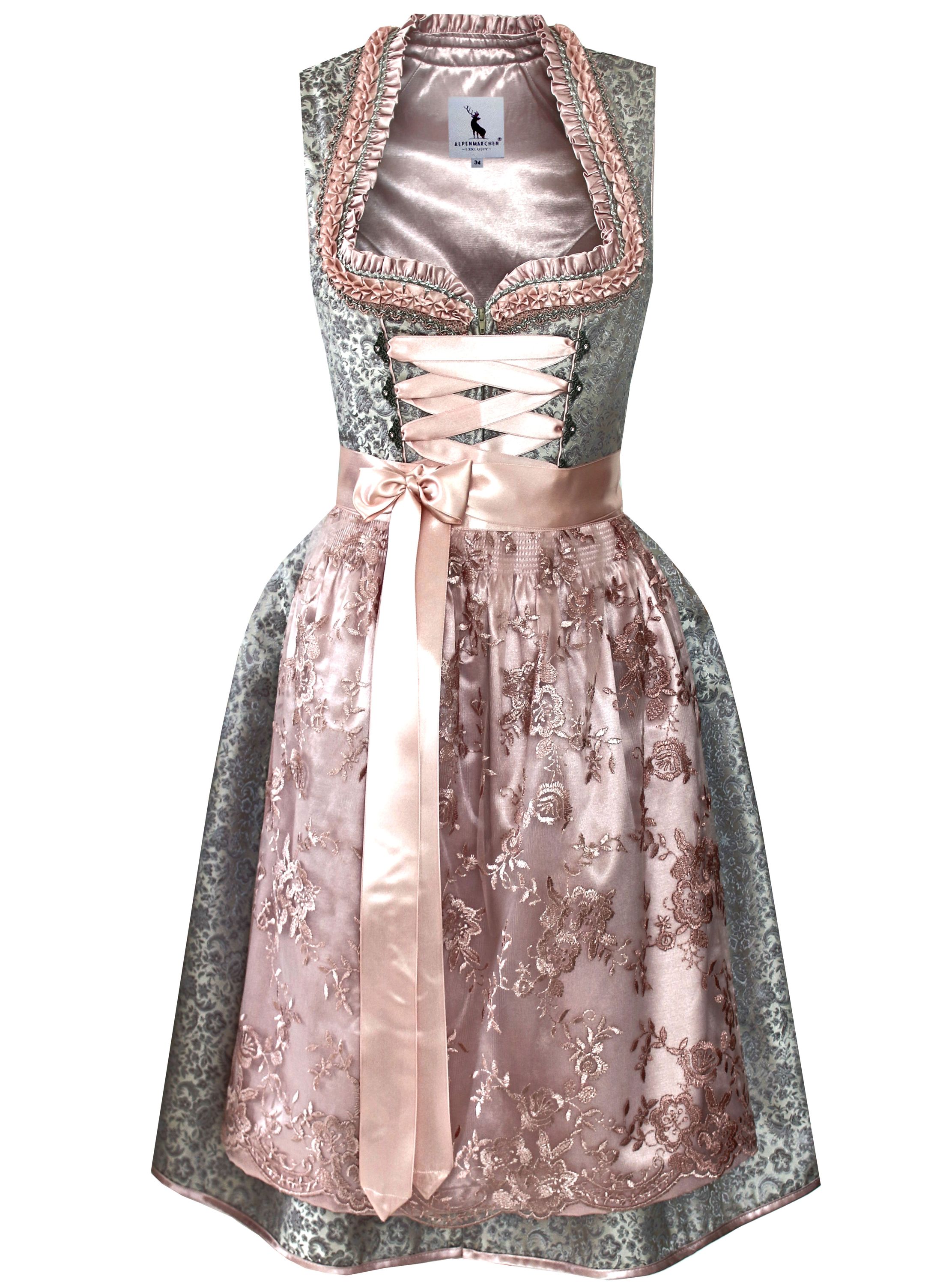 Dirndl Melina in Silber und Rosa - ALM936