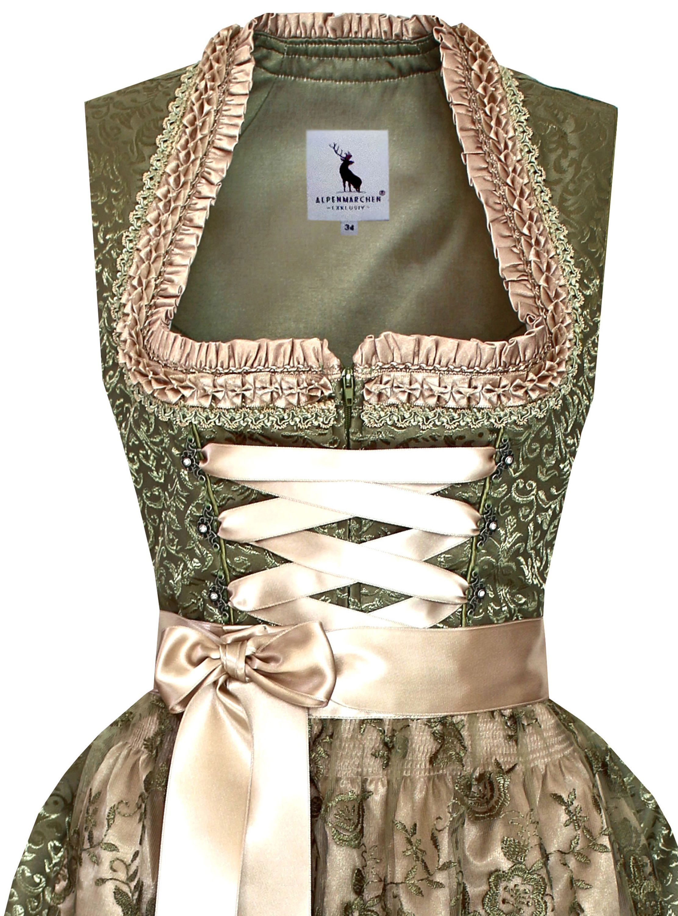 Dirndl Florentina in Grün und Creme - ALM946