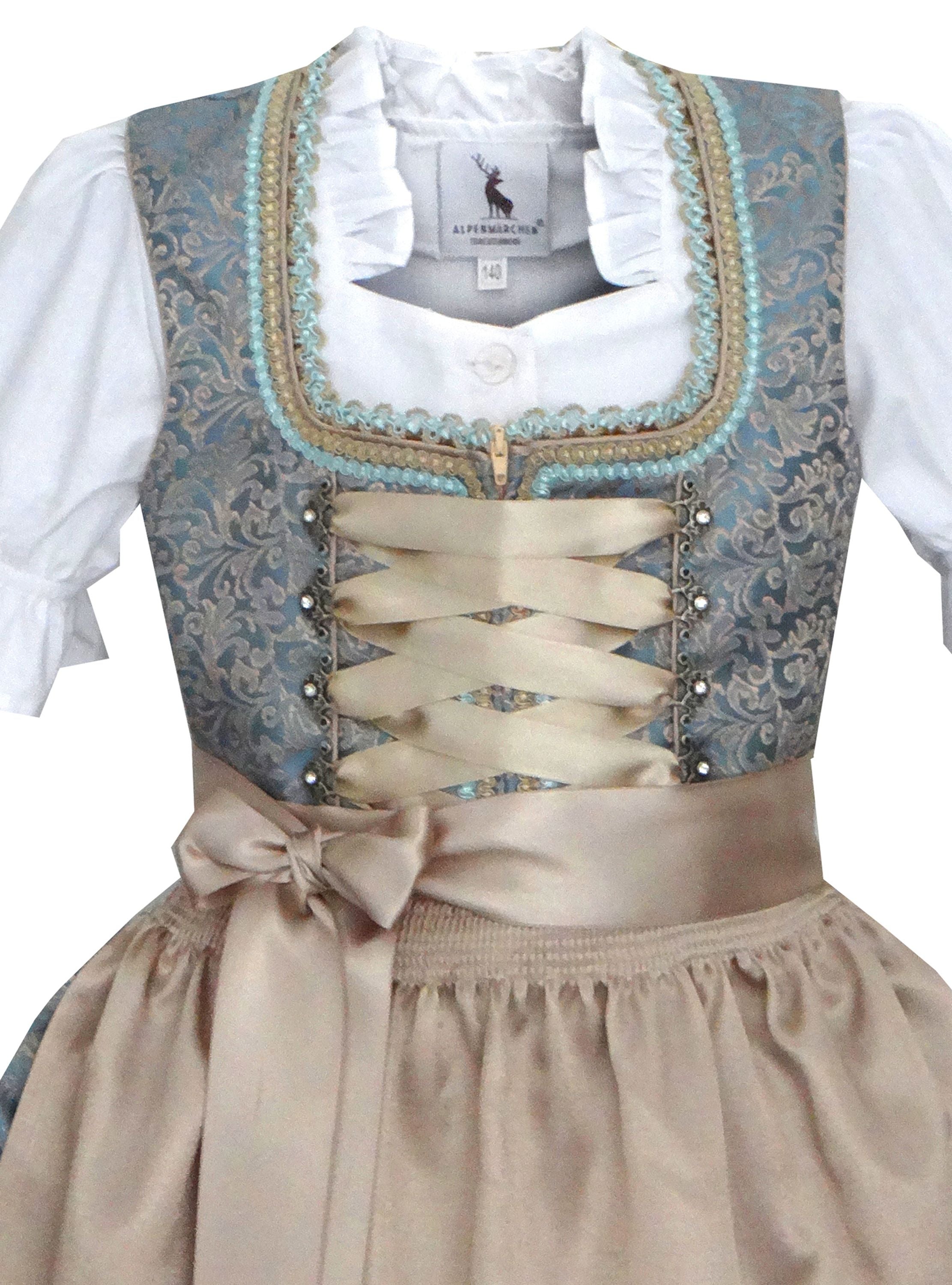 Alpenmärchen Kinderdirndl aus exklusiver Kollektion inkl. Schürze und Bluse - ALM-K105