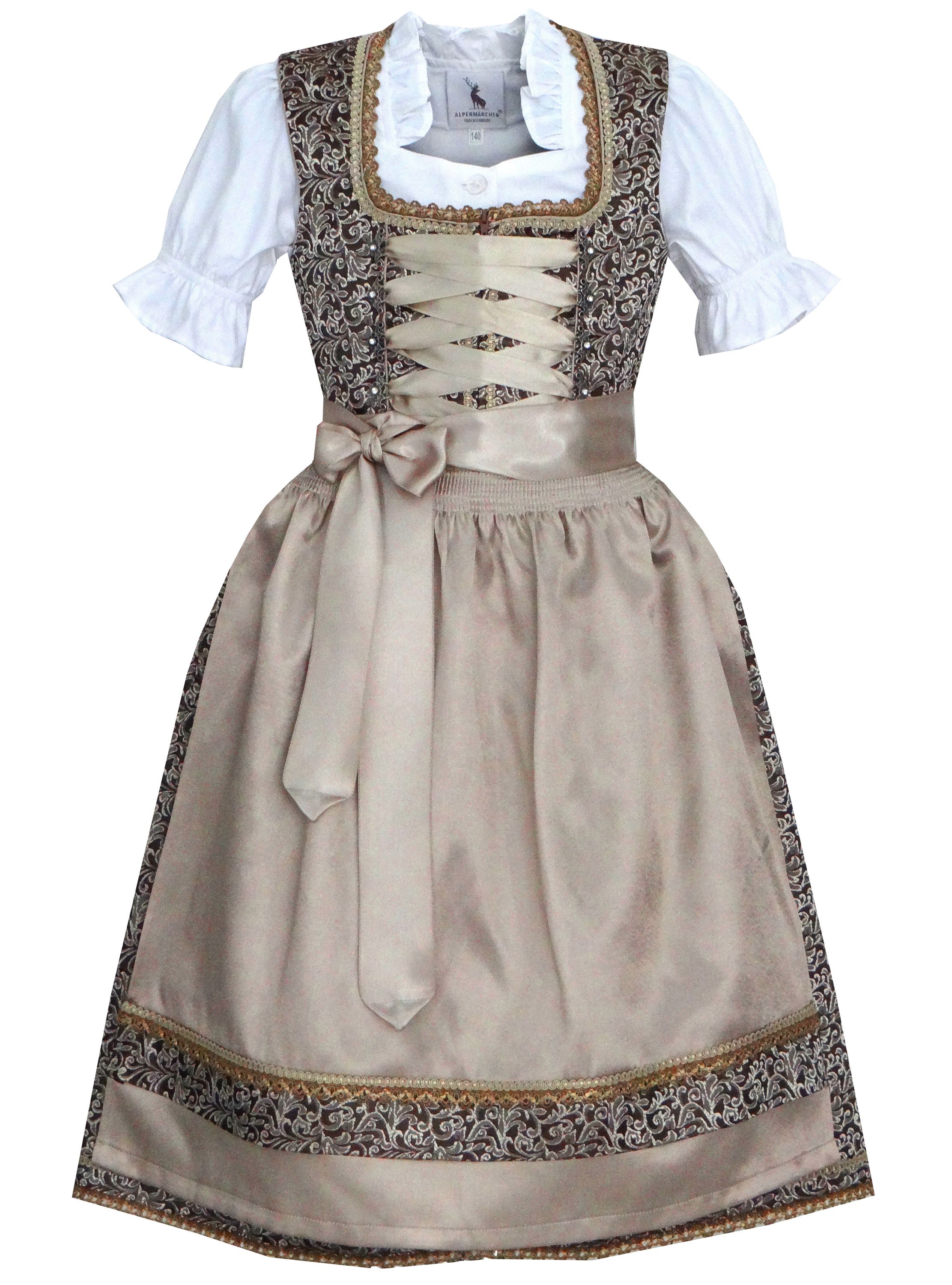 Alpenmärchen Kinderdirndl aus exklusiver Kollektion inkl. Schürze und Bluse - ALM-K106