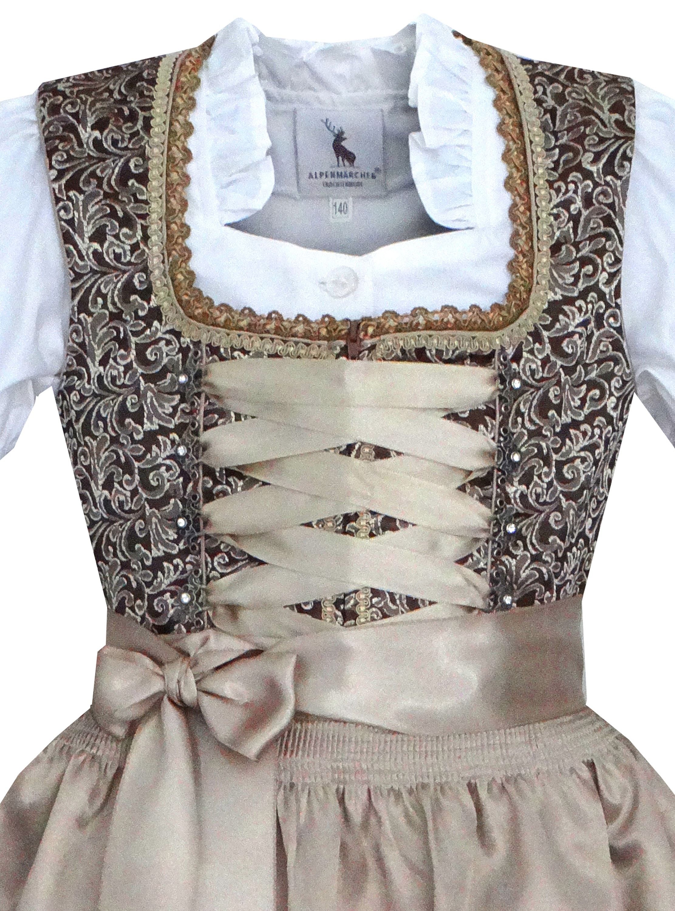 Alpenmärchen Kinderdirndl aus exklusiver Kollektion inkl. Schürze und Bluse - ALM-K106