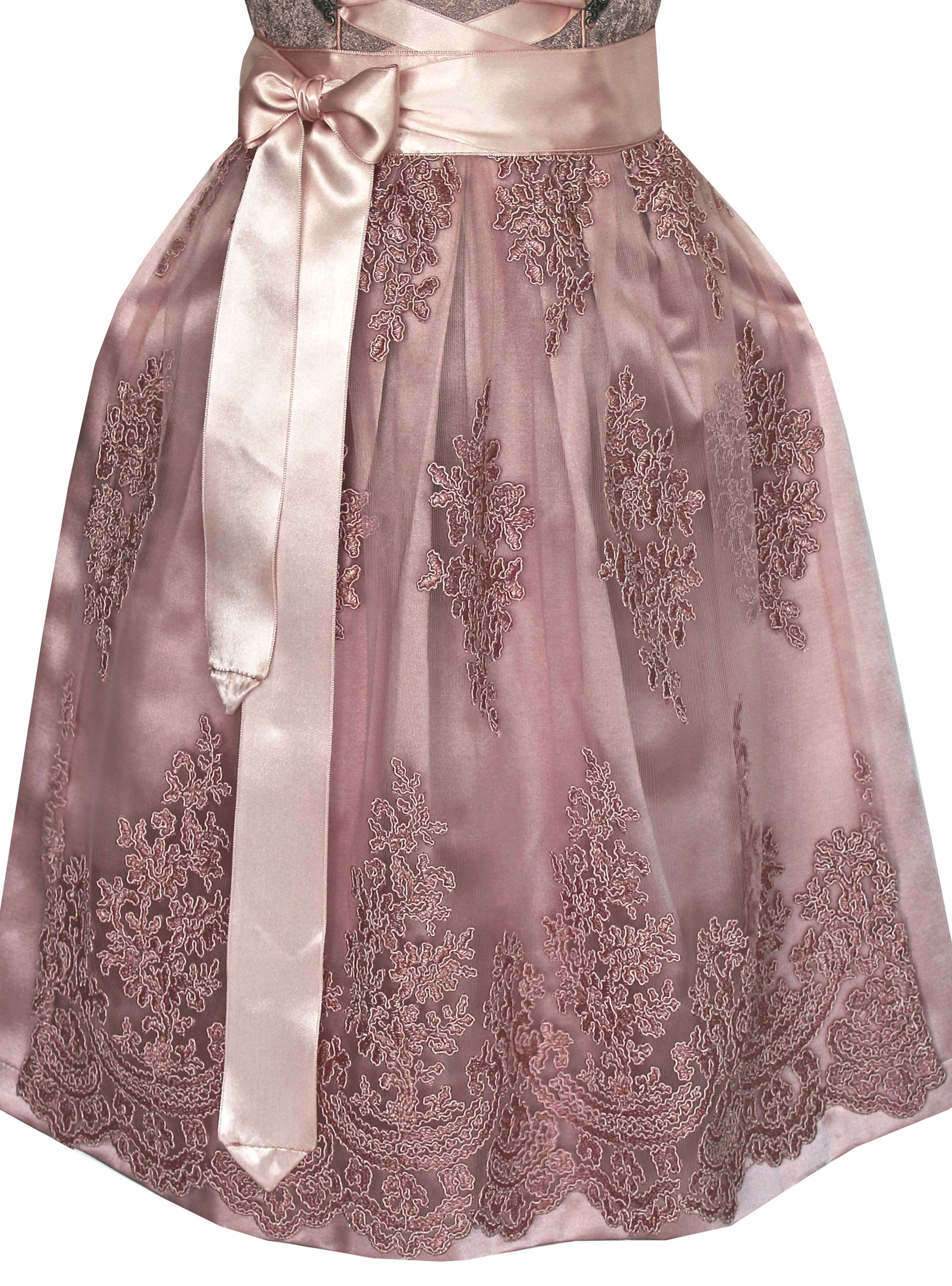 Kinderdirndl Rosenblatt in altrosa - ALM-K520