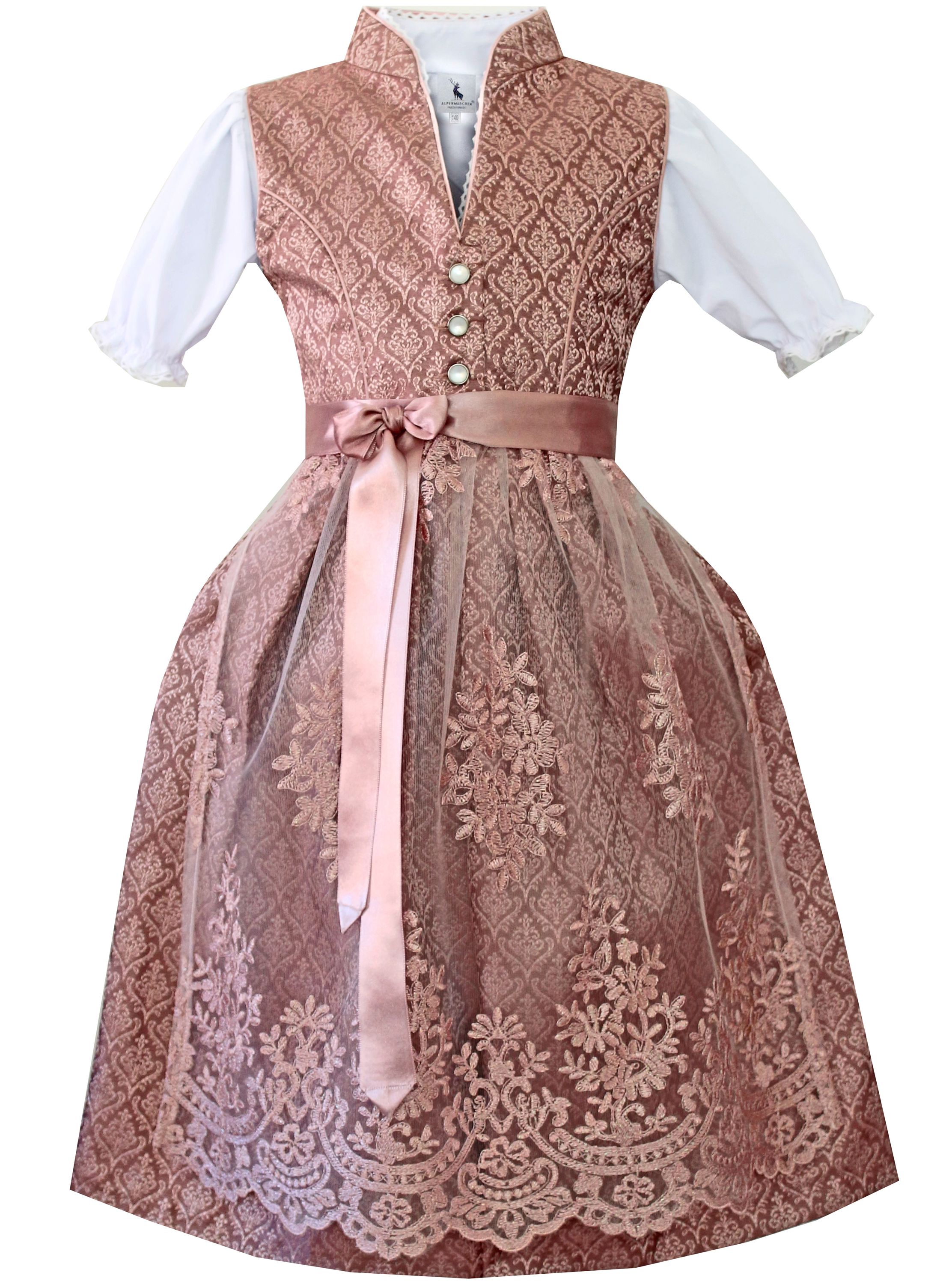 Kinderdirndl Emmi in rosa - ALM-K967