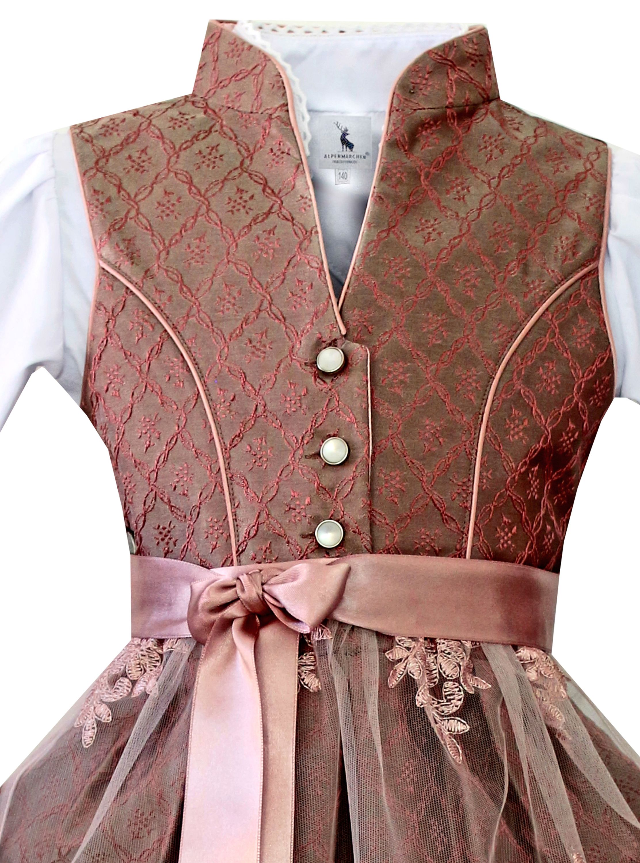 Kinderdirndl Nele in Dunkelrot - ALM-K969