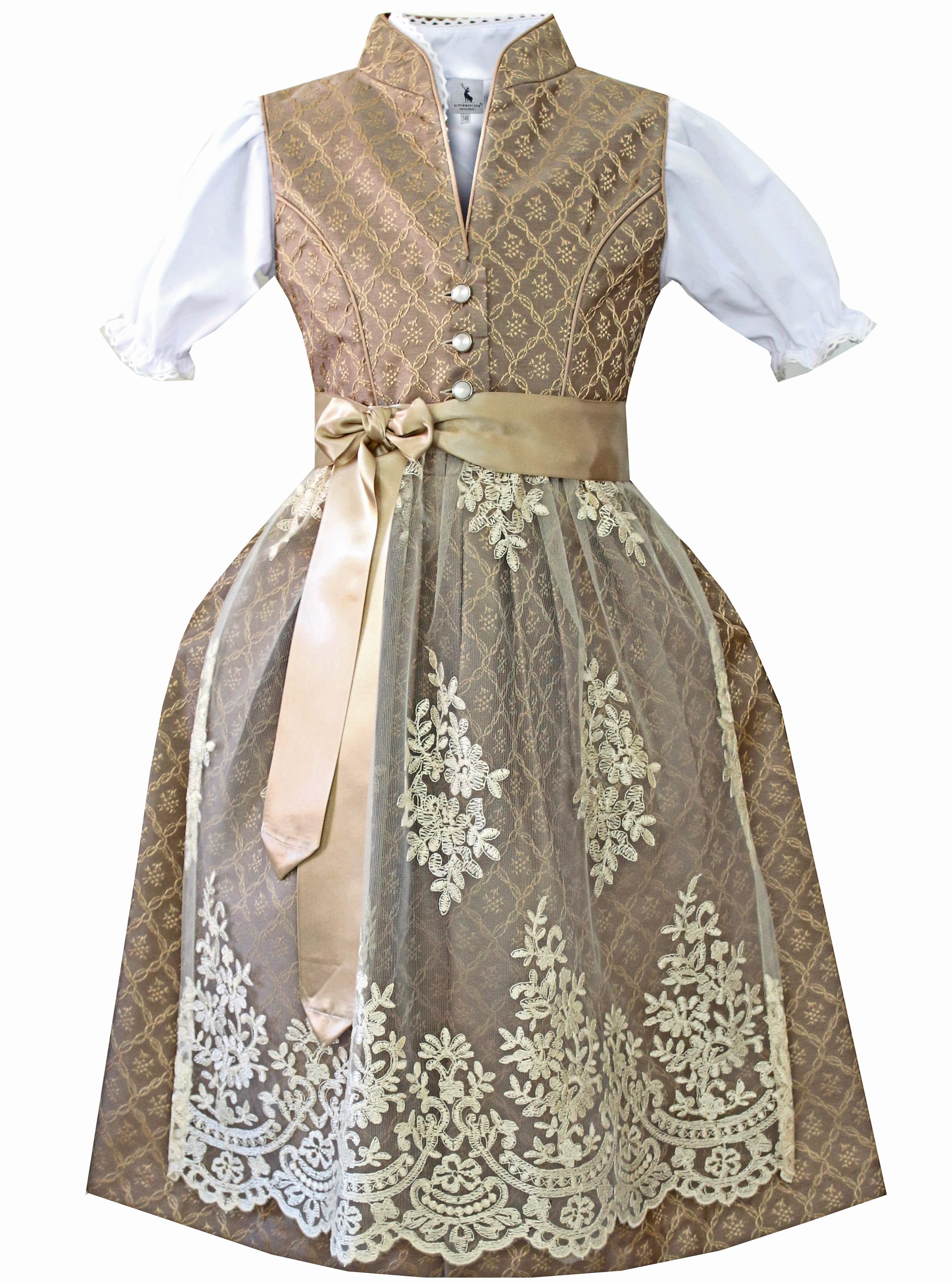 Kinderdirndl Nele in Hellbraun - ALM-K971