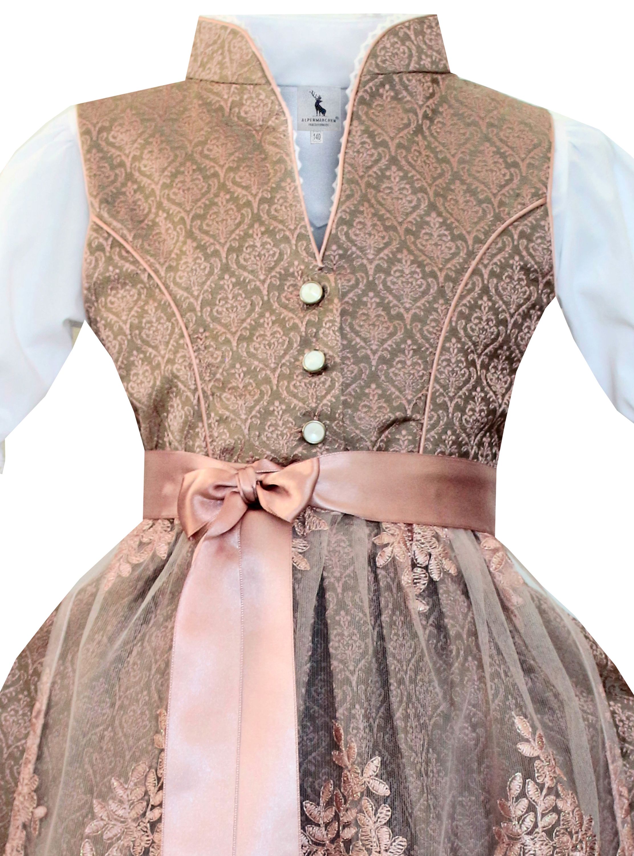 Alpenmärchen Kinderdirndl aus exklusiver Kollektion inkl. Schürze und Bluse - ALM-K973