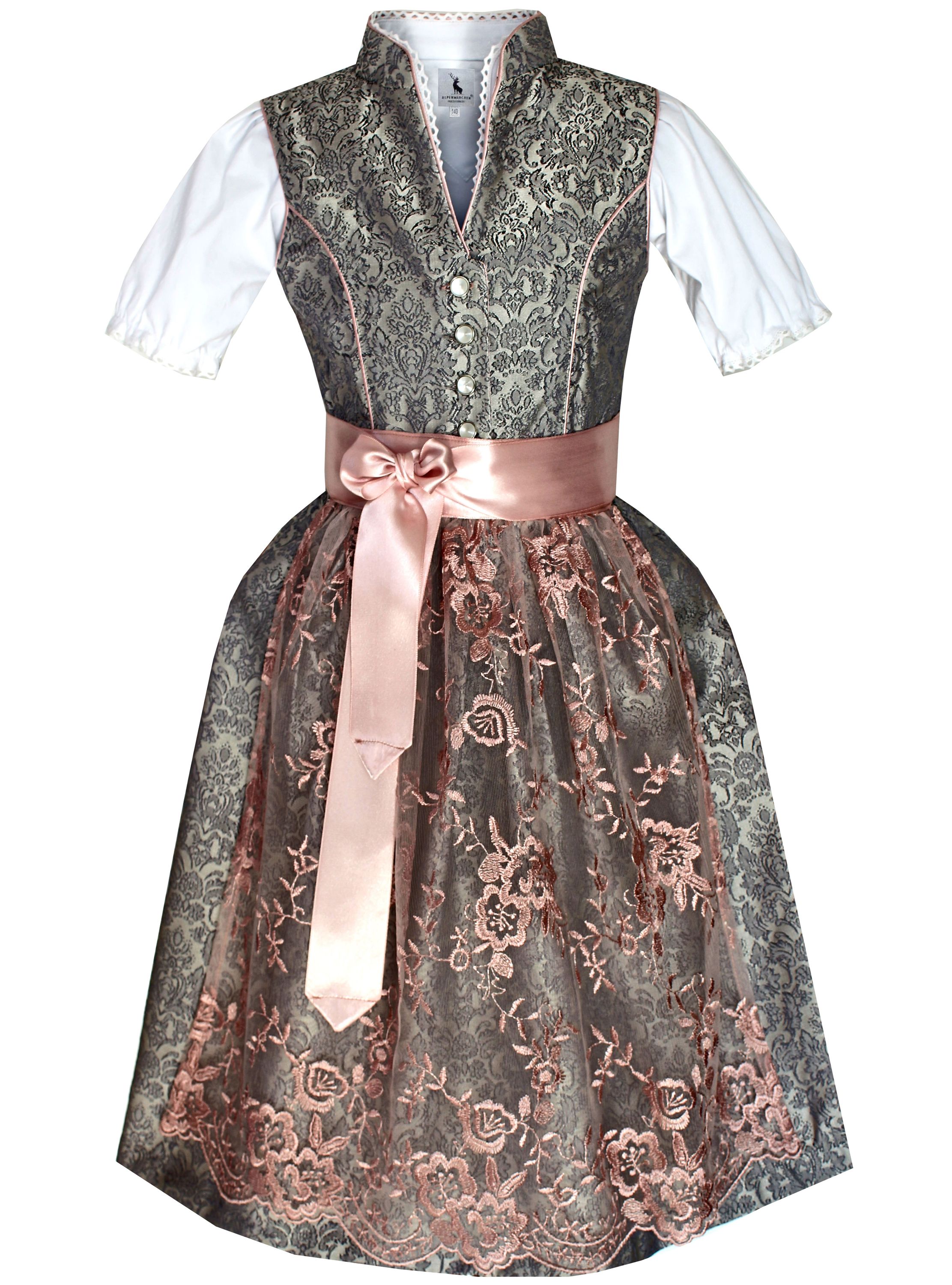 Alpenmärchen Kinderdirndl aus exklusiver Kollektion inkl. Schürze und Bluse - ALM-K952