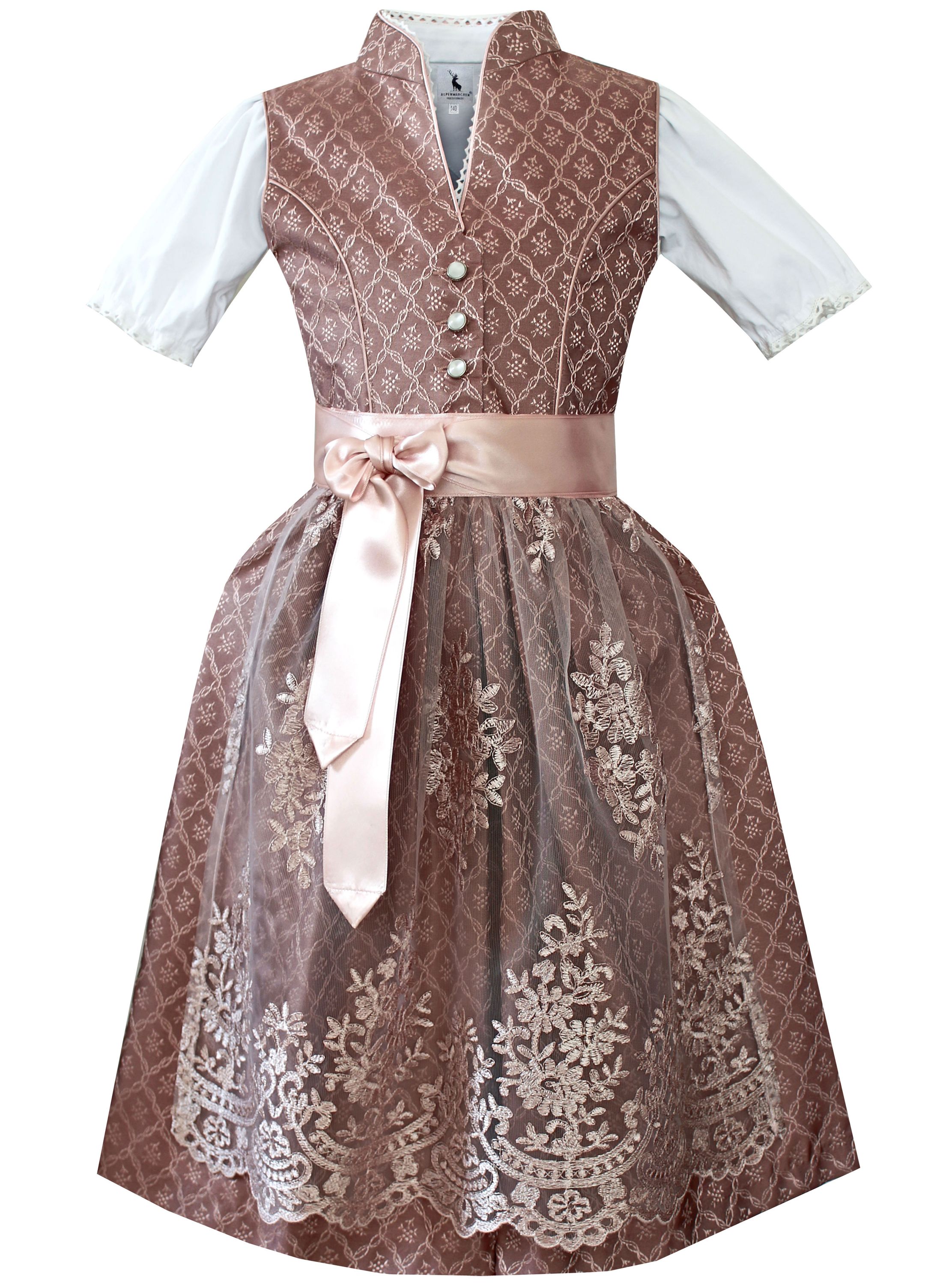 Alpenmärchen Kinderdirndl aus exklusiver Kollektion inkl. Schürze und Bluse - ALM-K954