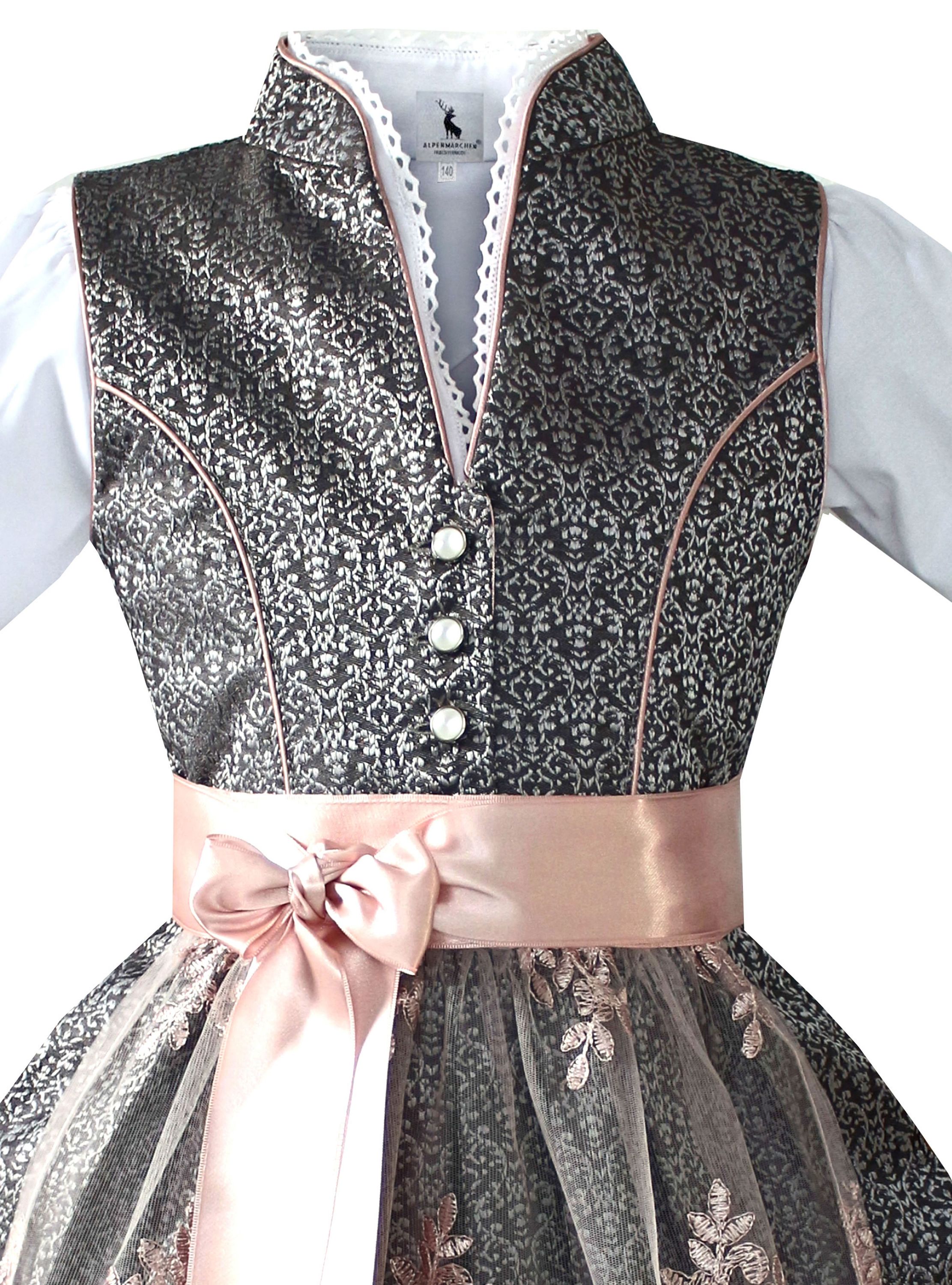 Alpenmärchen Kinderdirndl aus exklusiver Kollektion inkl. Schürze und Bluse - ALM-K956