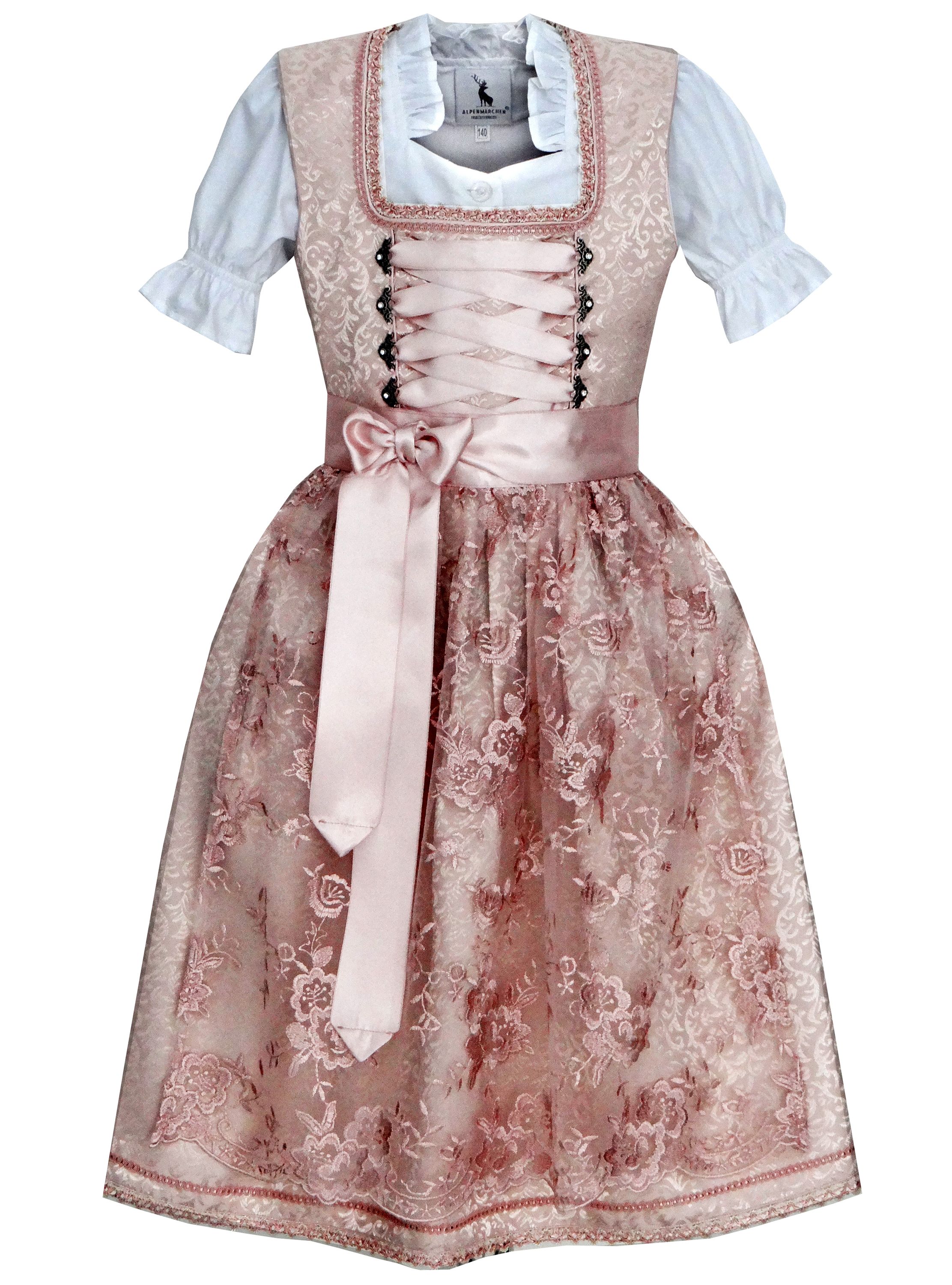 Kinderdirndl Fee in Hellrosa - ALM-K565