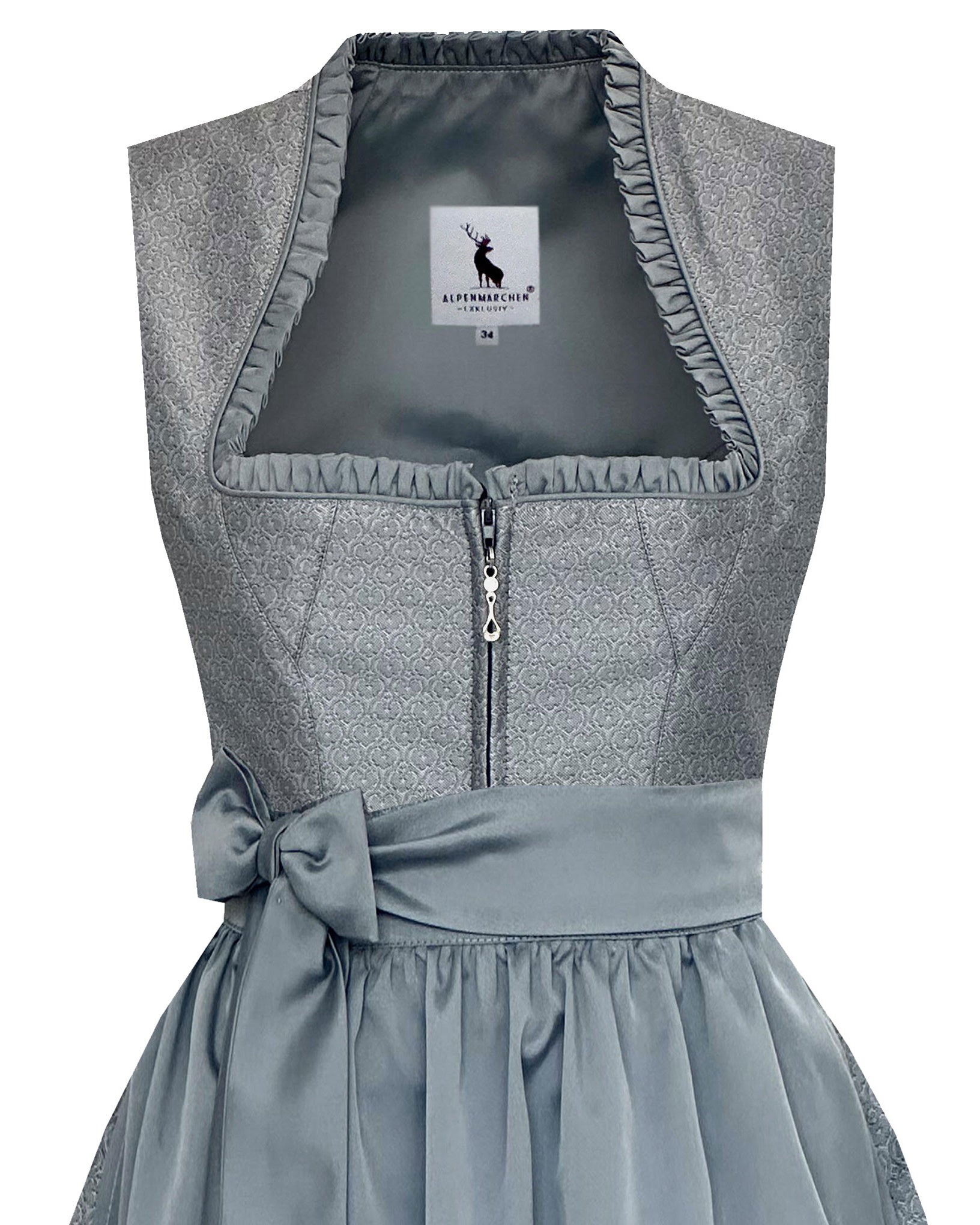 Langes Dirndl Avelina in grau - ALM1049