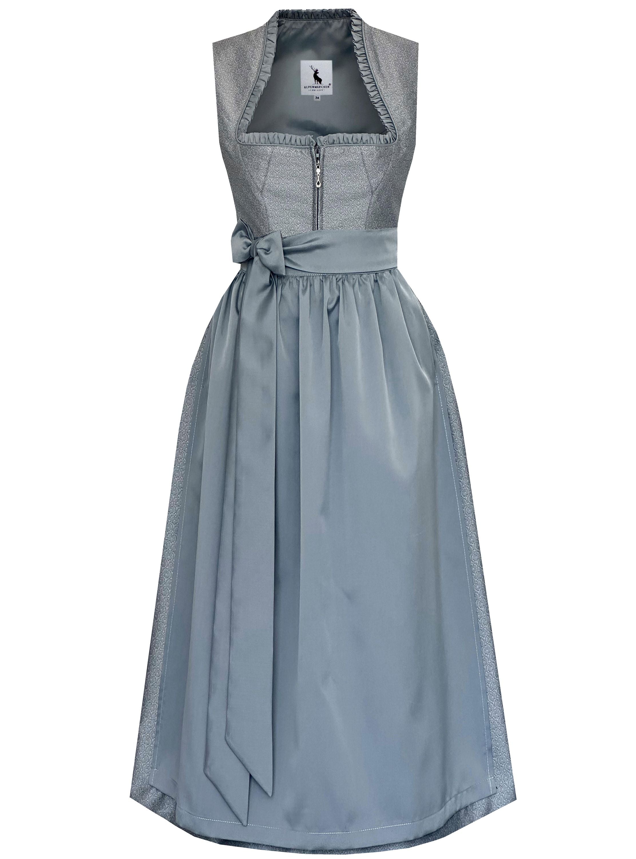 Langes Dirndl Avelina in grau - ALM1049