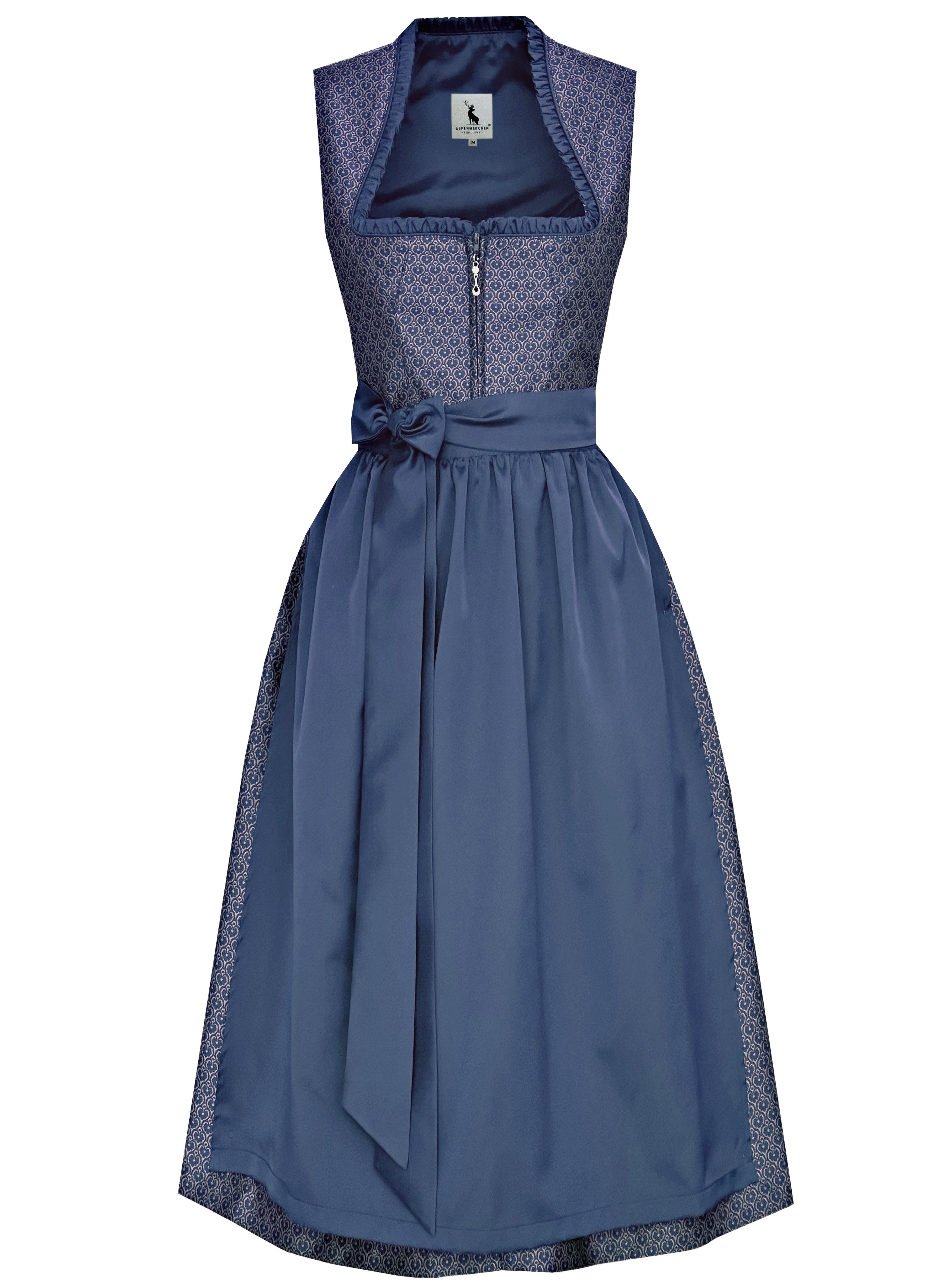 Langes Dirndl Avelina in blau - ALM1048