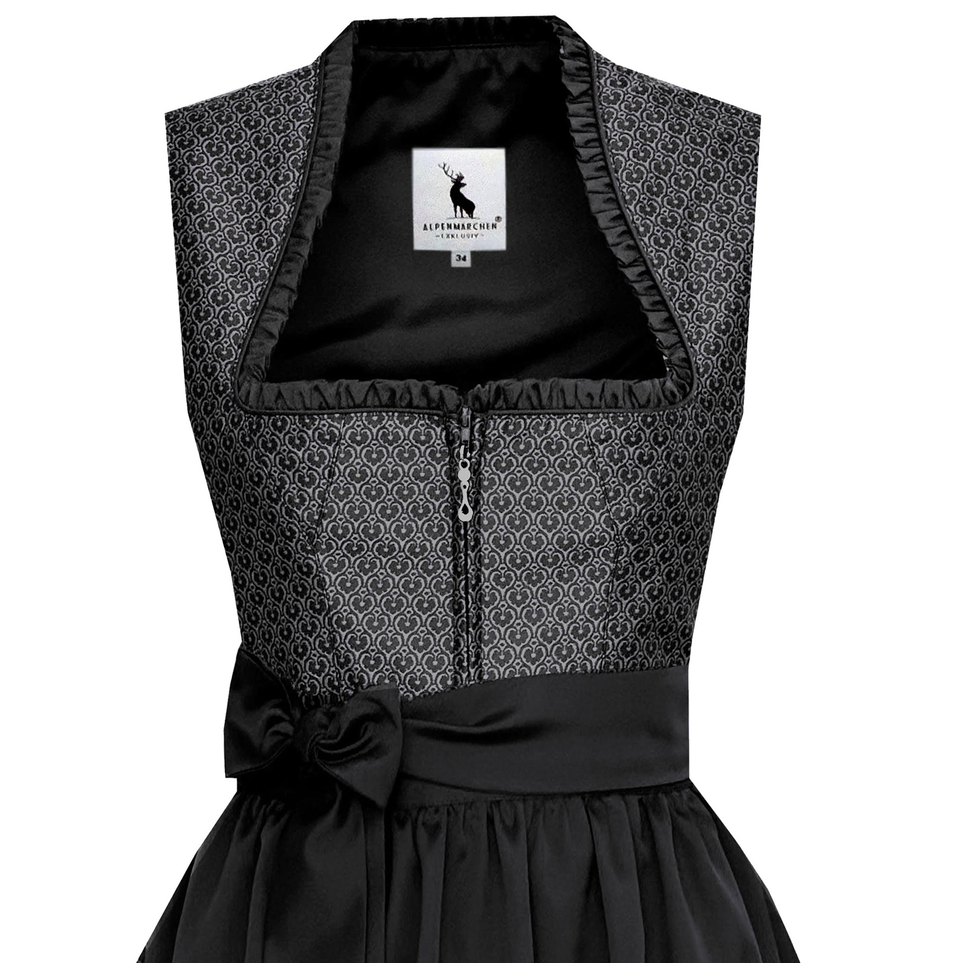 Langes Dirndl Avelina in schwarz - ALM1050