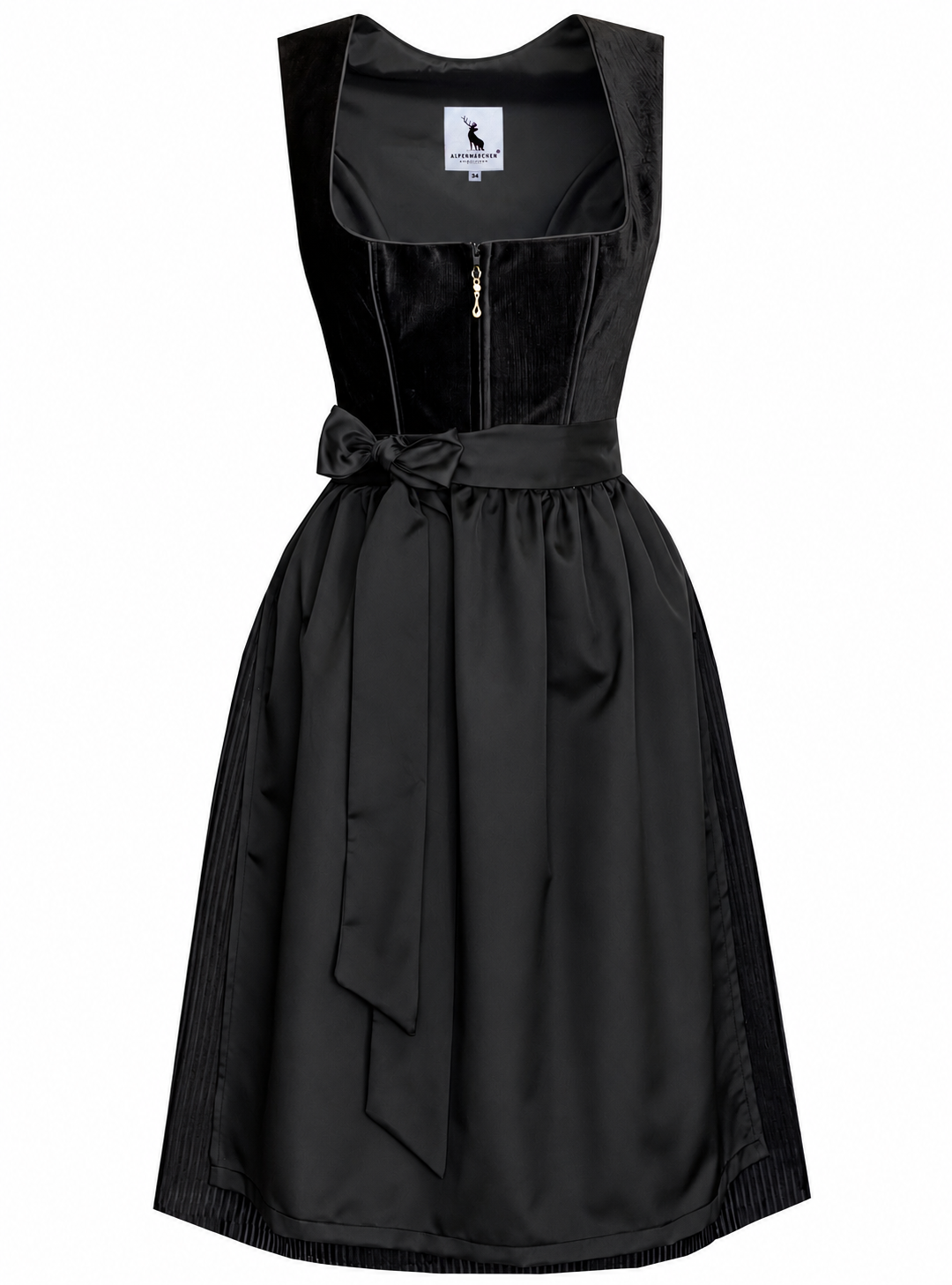 Midi Dirndl Enora in schwarz - ALM1079