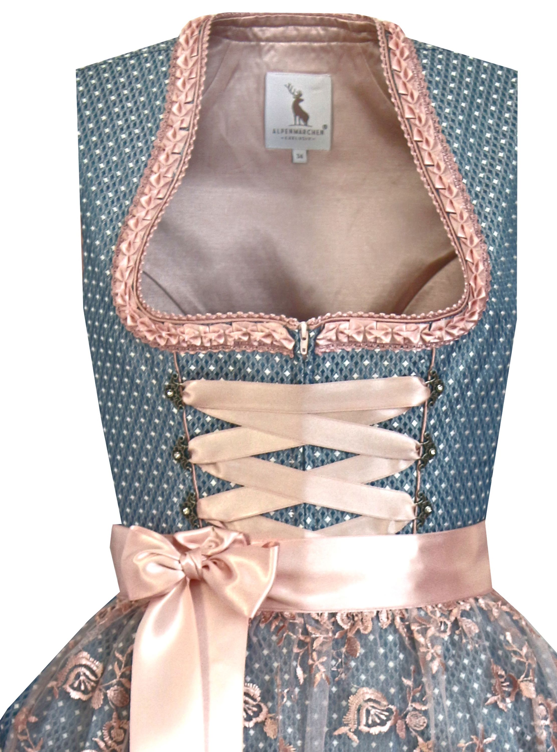 Dirndl Tilda in blau und rosa - ALM787