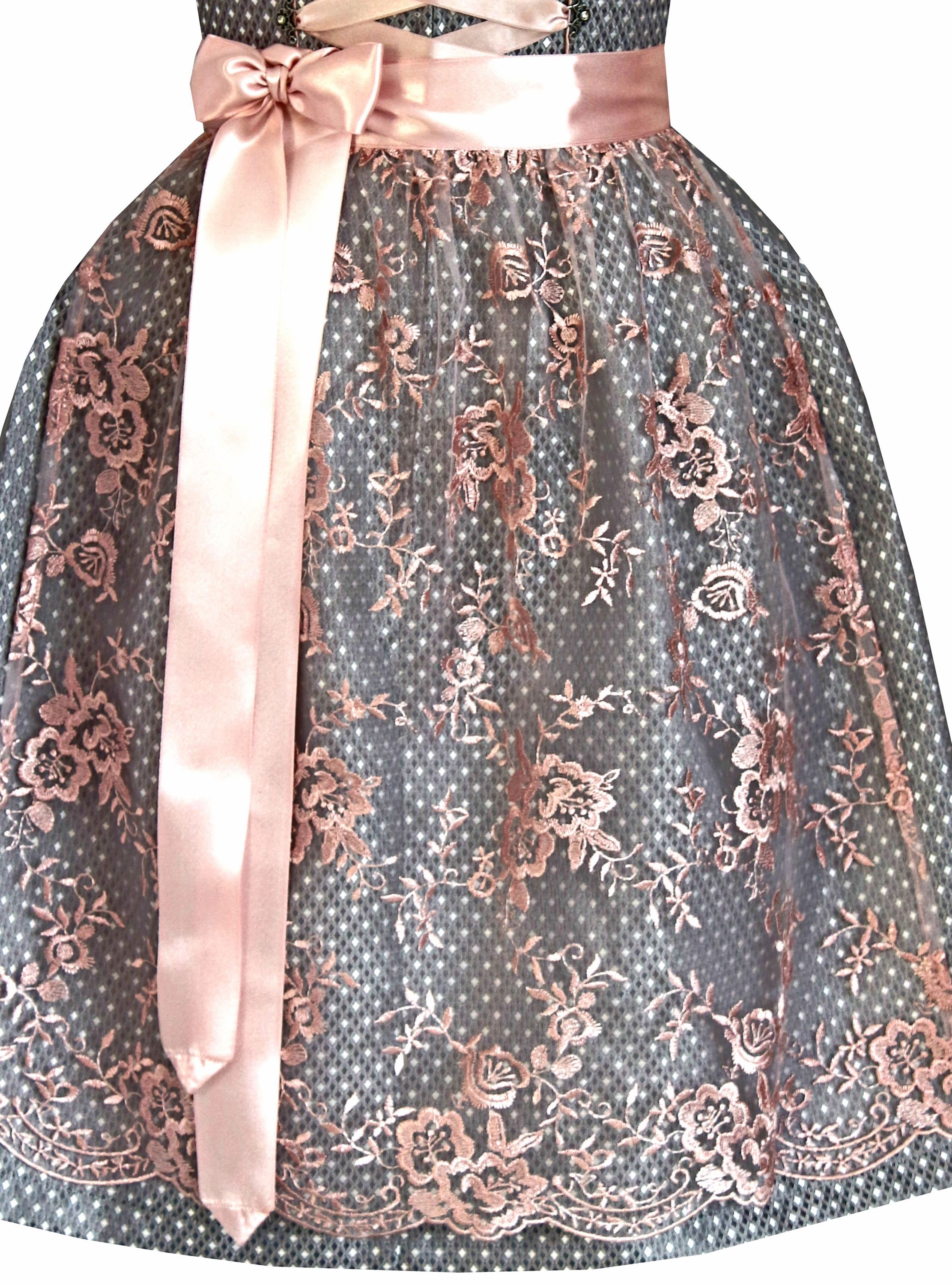 Dirndl Tilda in grau und rosa - ALM789