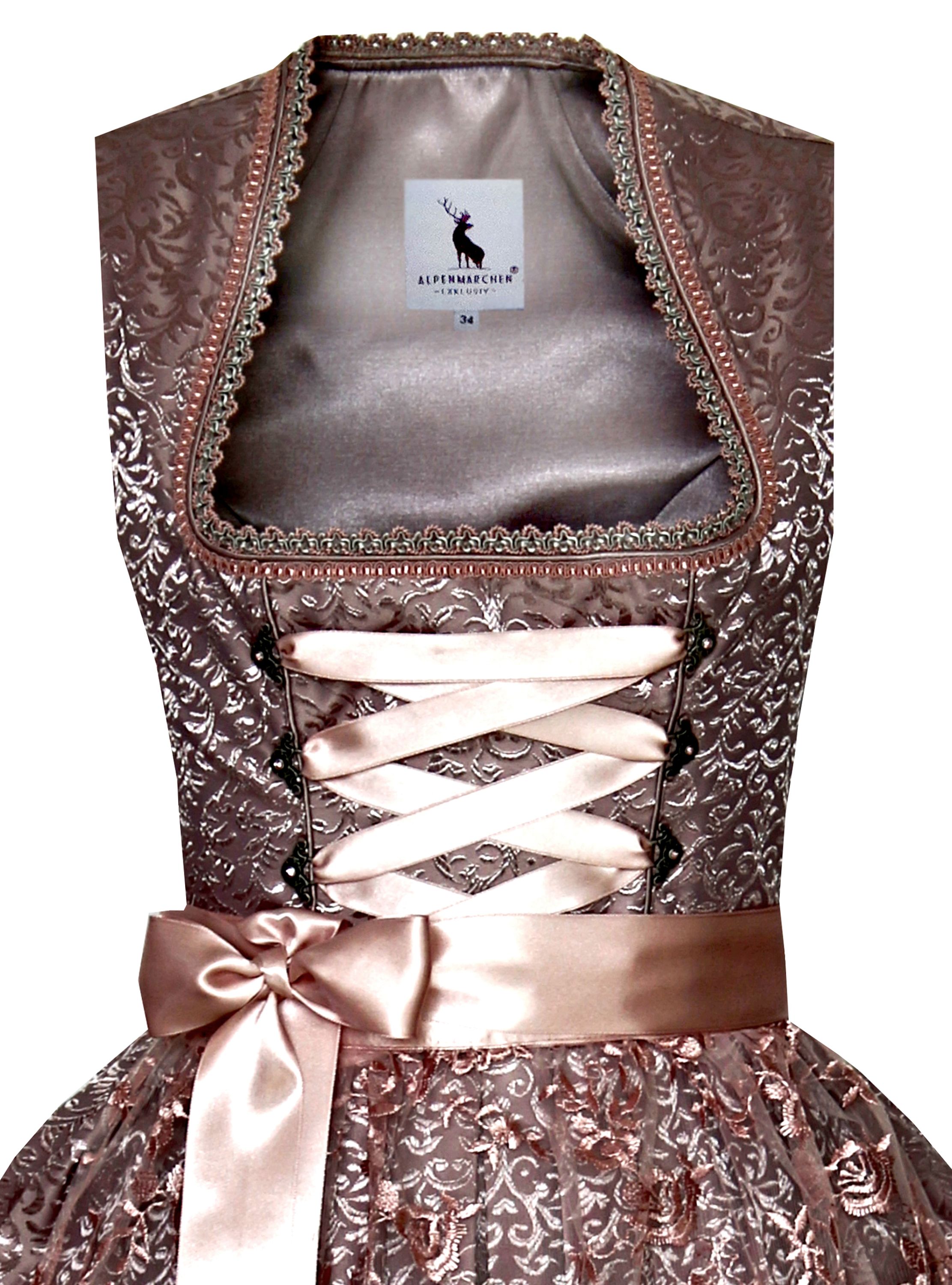 Midi Dirndl aus Exklusiver Kollektion inkl. Spitzenschürze Gr.32-50 - ALM790