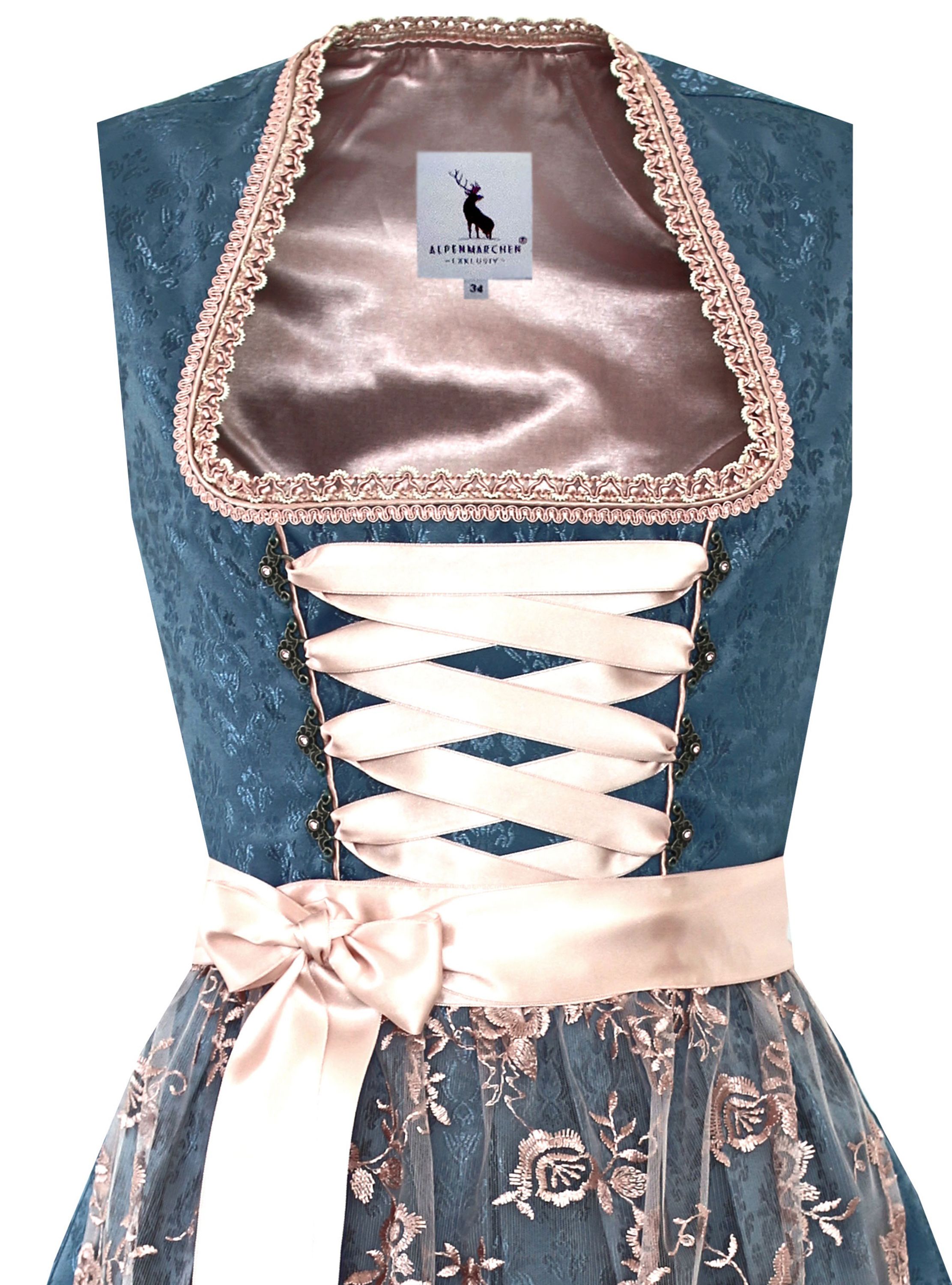 Dirndl Zoe in blau und rosa - ALM914