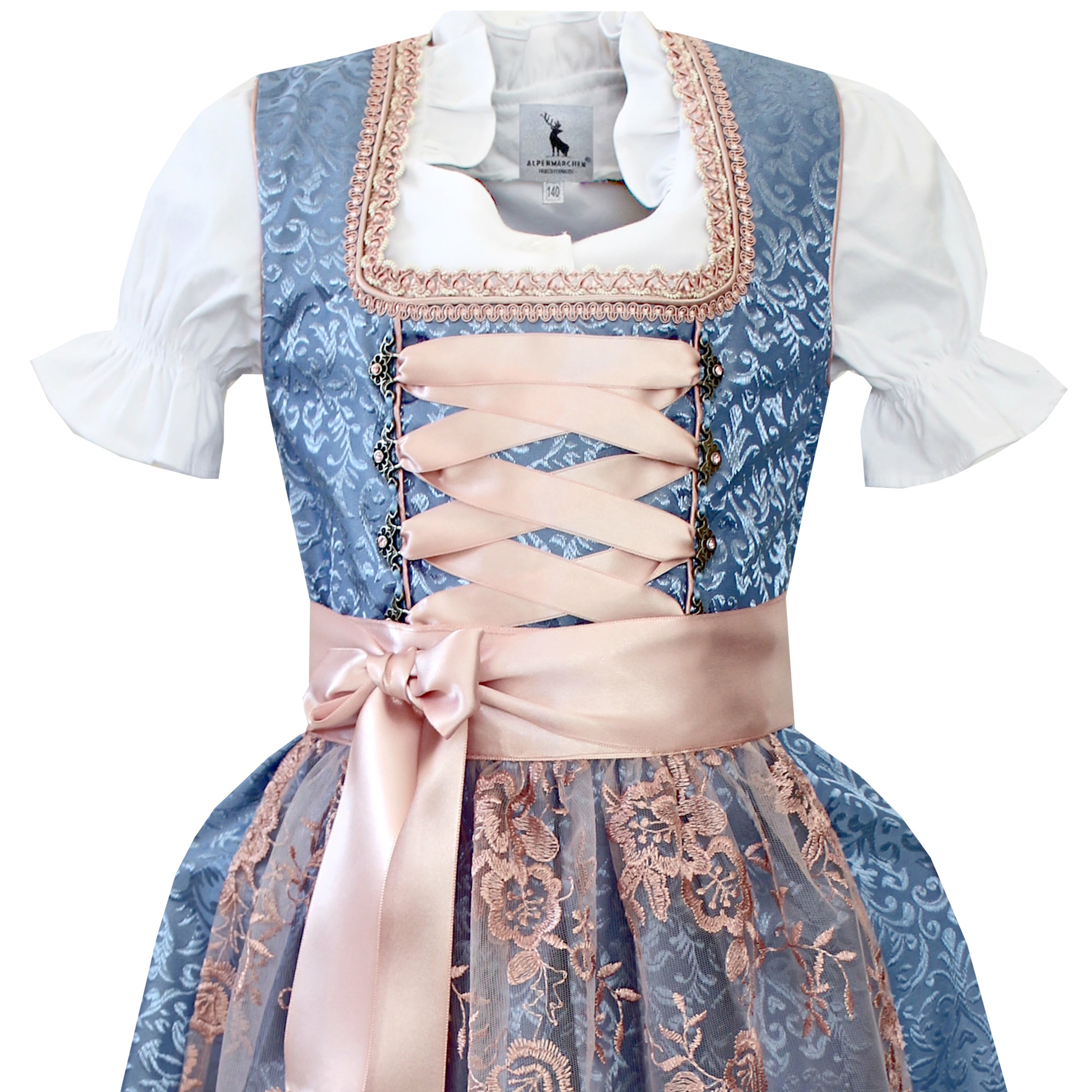 Alpenmärchen Kinderdirndl aus exklusiver Kollektion inkl. Schürze und Bluse - ALM-K947