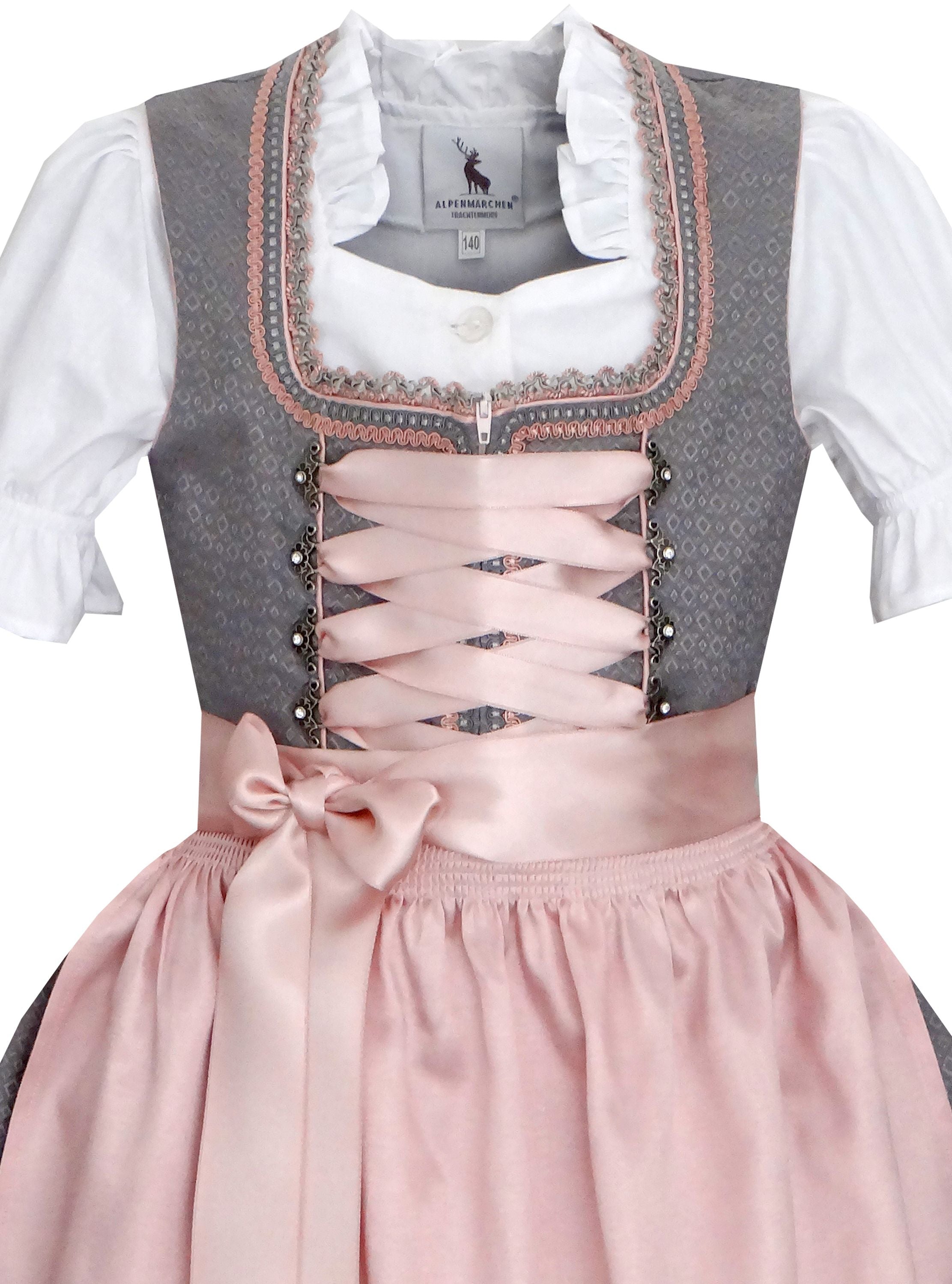 Alpenmärchen Kinderdirndl aus exklusiver Kollektion inkl. Schürze und Bluse - ALM-K665