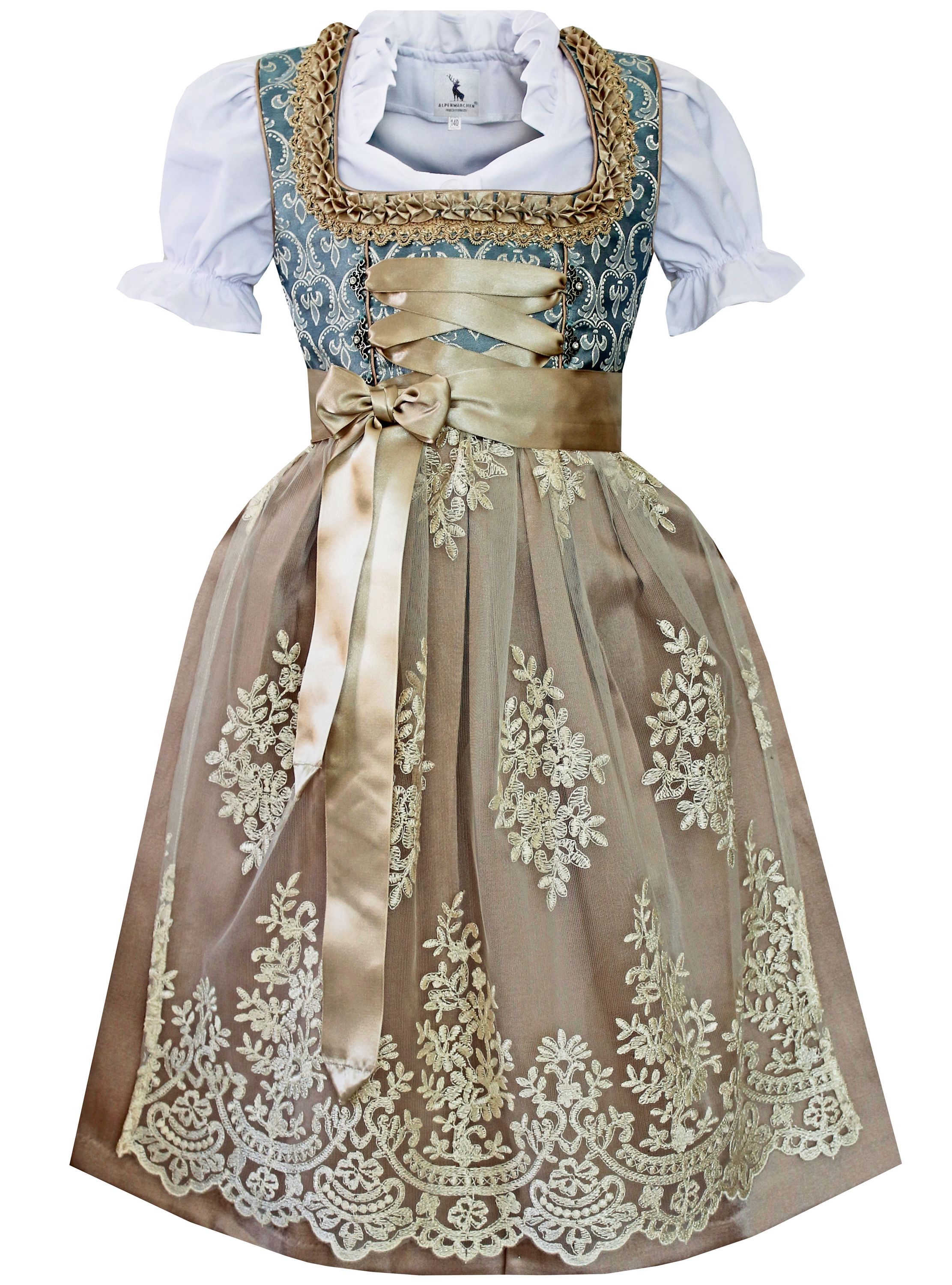 Kinderdirndl Aimée in Hellblau - ALM-K556