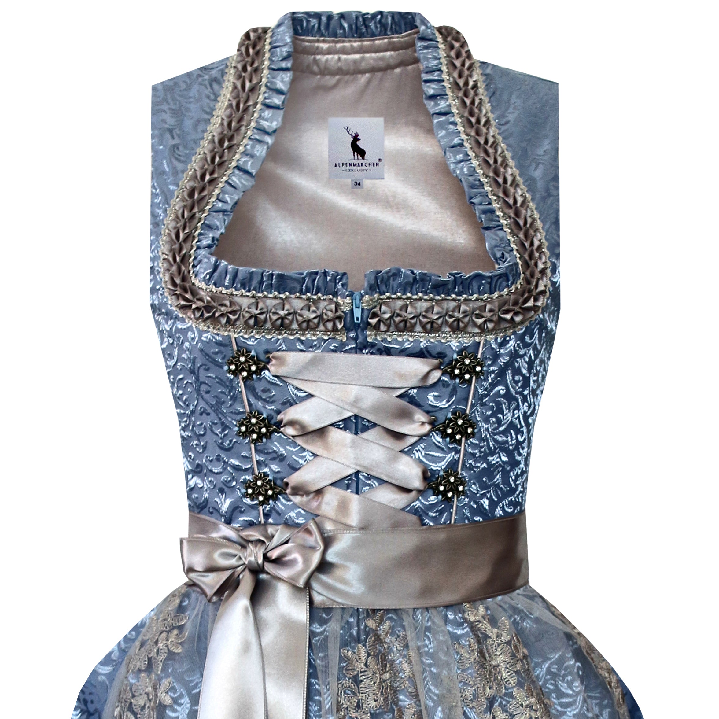 Dirndl Stella in Blau und Silber - ALM960