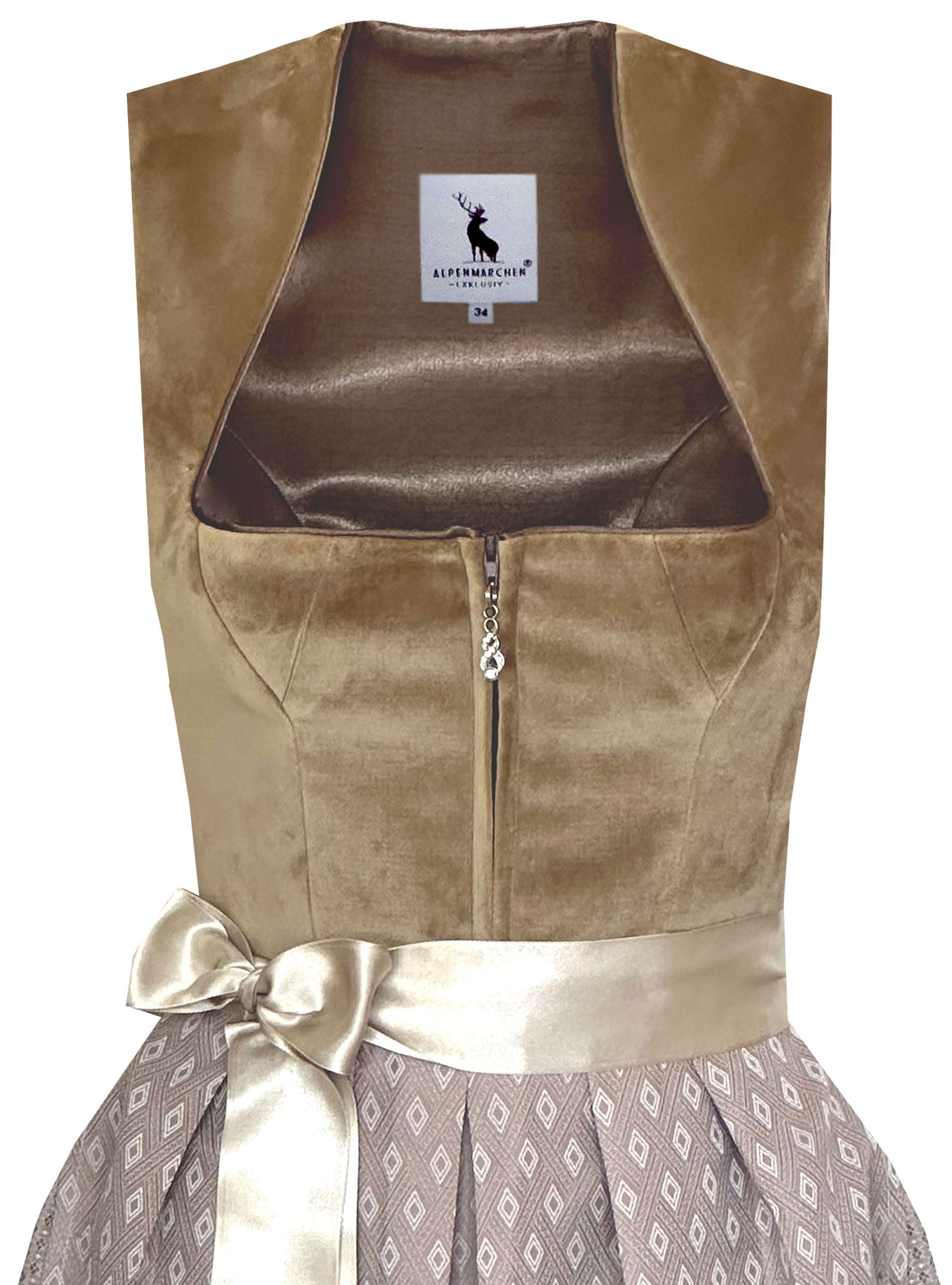 Dirndl Adriana in hellbraun - ALM1020