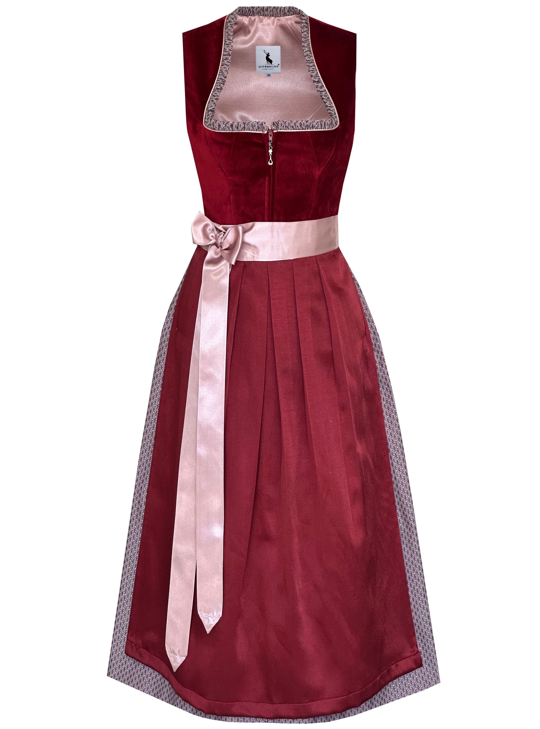 Langes Dirndl Lorena in rot - ALM1025