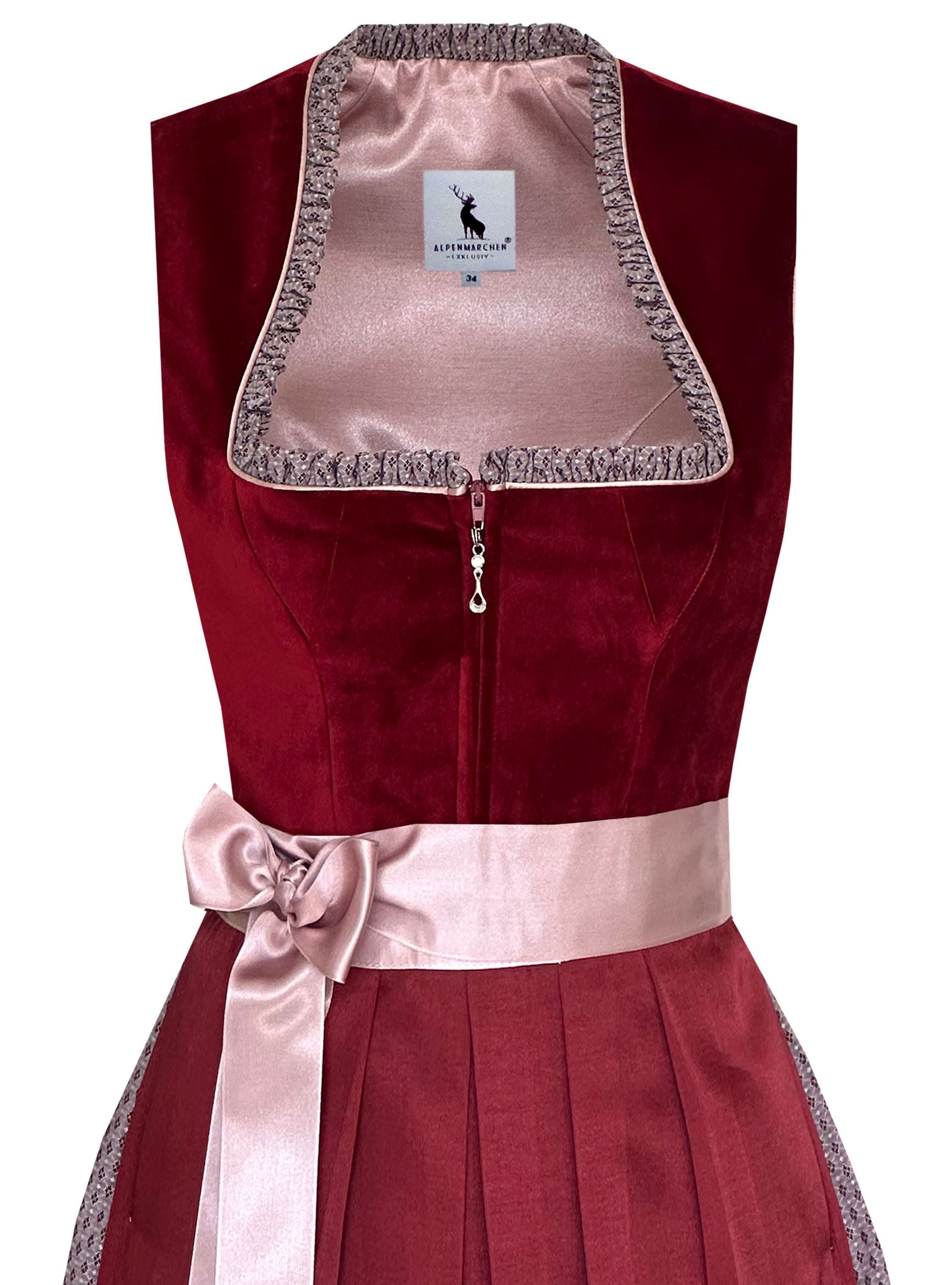 Langes Dirndl Lorena in rot - ALM1025