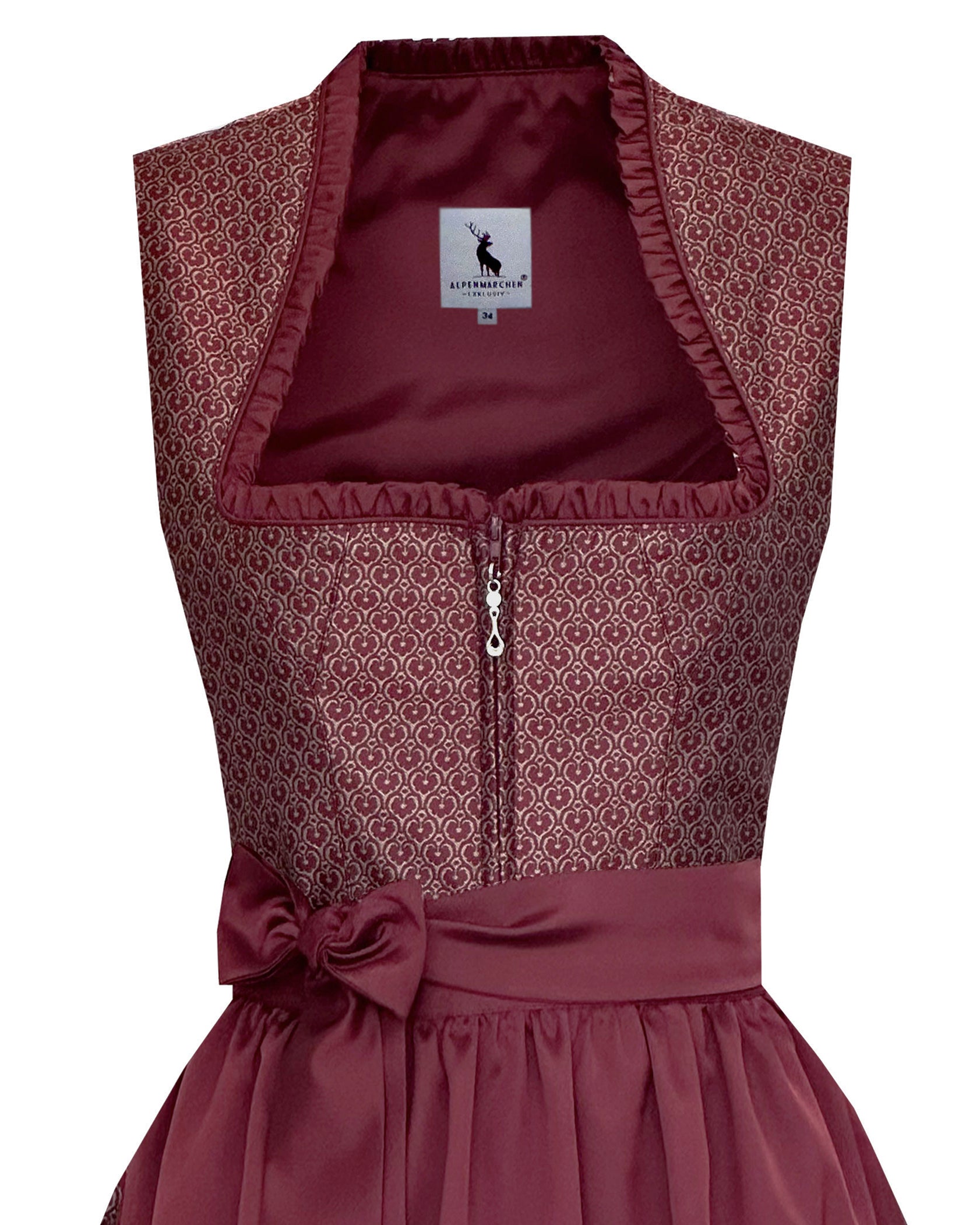 Langes Dirndl Avelina in dunkelrot - ALM1056