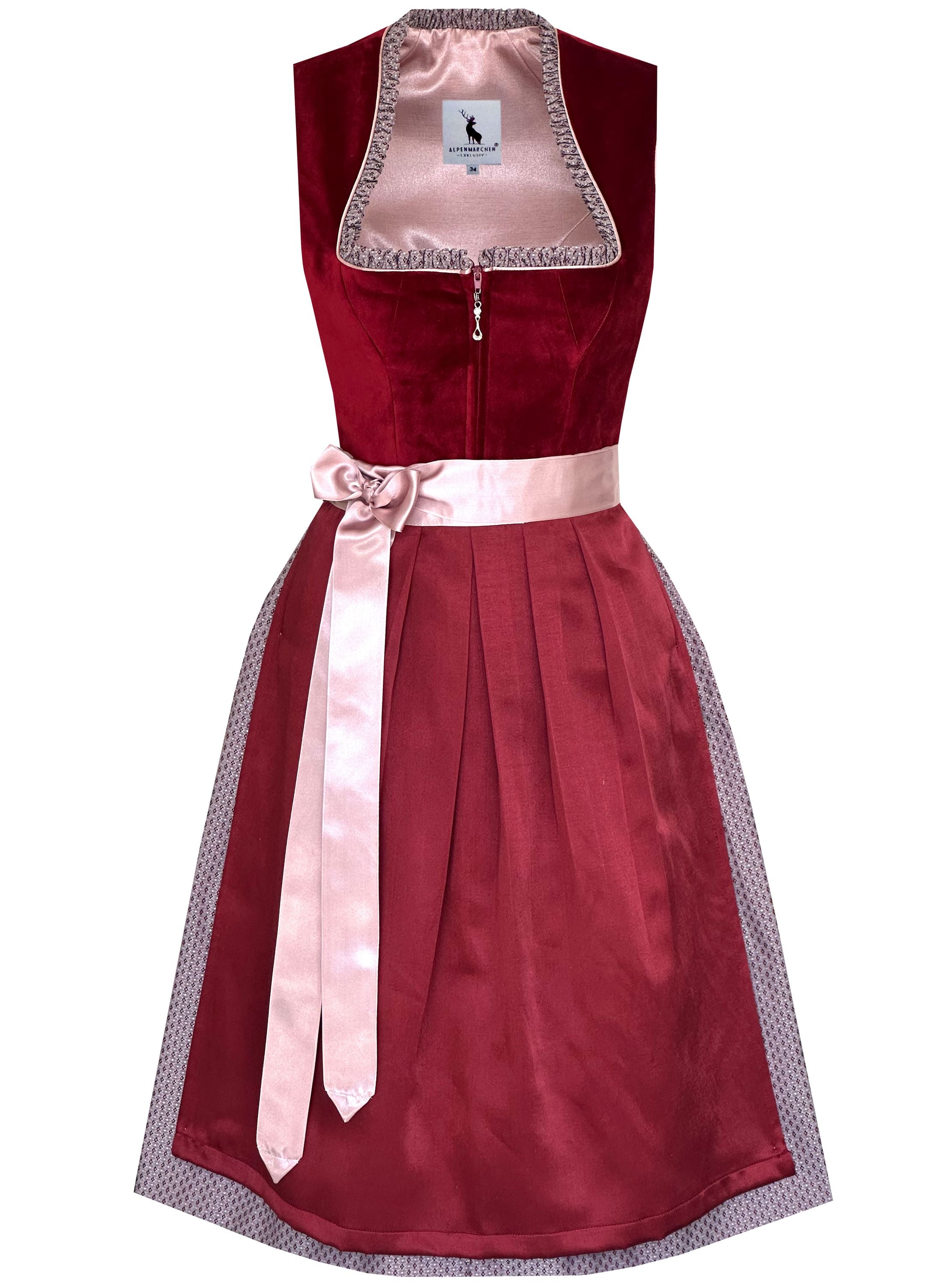 Midi Dirndl Fina in rot - ALM1061